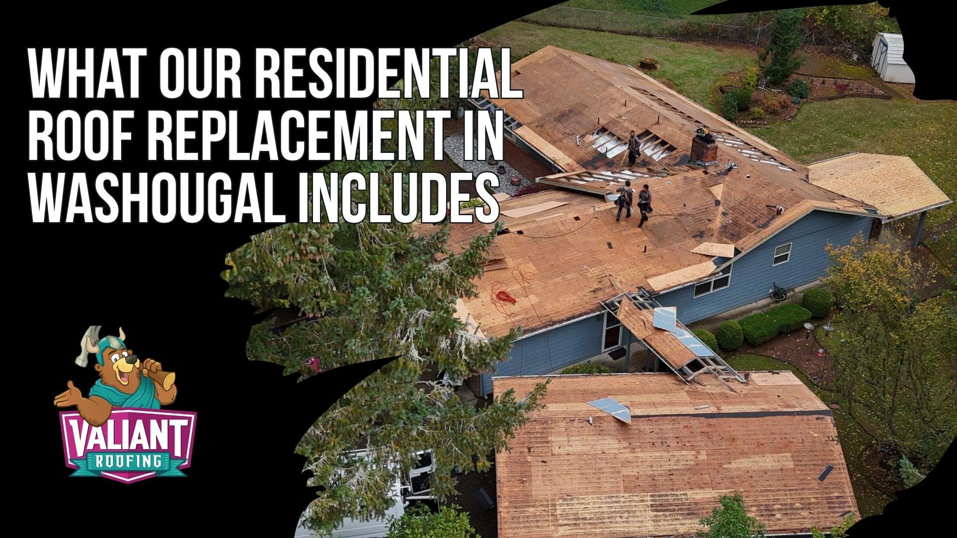 A Valiant roof replacement in Washougal, WA is a full-system rebuild, not a shingle swap. Every job includes complete tear-off to the plywood or OSB deck since Washington caps roofs at two layers, decking repair at $85 to $125 per sheet with the bad sheet shown before hauling, synthetic underlayment, and ice-and-water shield at every eave, valley, and penetration. New drip edge, step flashing, pipe boots, and a ridge vent sized to your attic's NFVA follow, since under-ventilation is the quietest reason Washougal shingles fail early. The Owens Corning or CertainTeed warranty is registered before the crew leaves. Valiant Roofing, 108 SE 124th Ave Suite 8, Vancouver, WA 98684, https://www.valiantroofing.com/locations/vancouver-wa
