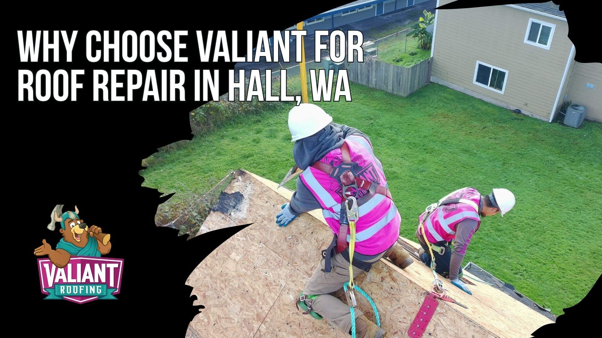 Why Choose Valiant for Roof Repair in Hall, WA
Valiant Roofing lists Hall, WA roof repair credentials, including WA Contractor License VALIARL813LM, Oregon CCB #227641, Owens Corning Platinum Preferred status, CertainTeed ShingleMaster, BBB A+ accreditation, 230+ verified 5-star Google reviews, full insurance, 24/7 availability, CompanyCam documentation, and a separate post-repair inspection. The team includes Jack Divine, Kendra, Lucas, Blake, Darrien, Naomi, and Oscar. Financing is available. Valiant does not quote without inspecting, use uninsured subcontractors, push replacement when repair is right, or hide pricing. Address: 108 SE 124th Ave Suite 8, Vancouver, WA 98684. URL: [https://www.valiantroofing.com/locations/vancouver-wa](https://www.valiantroofing.com/locations/vancouver-wa)

