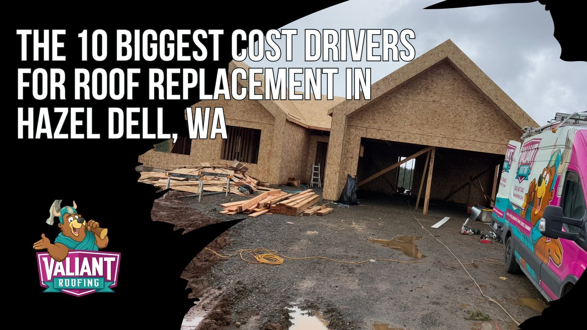 The 10 Biggest Cost Drivers for Roof Replacement in Hazel Dell, WA
The Hazel Dell 10-Point Bid Breakdown covers the ten cost factors that move roof replacement pricing up or down for Clark County homeowners. Roof size in squares drives material, labor, and disposal volume, while material choice swings cost from $5.50 to $9.50 per square foot for asphalt architectural shingles or $14.50 to $23.50 and up for standing seam metal. Pitch above 8:12, tear-off layer count, decking replacement at $85 to $125 per sheet, skylights, chimneys, vents and HVAC penetrations, site accessibility, balanced ventilation, Clark County permit fees, and seasonal demand all shape the bid. Hidden roof repair cost can surface after tear-off when structural damage or rot turns up beneath the old shingles on Hazel Dell homes.
108 SE 124th Ave Suite 8, Vancouver, WA 98684
https://www.valiantroofing.com/locations/vancouver-wa