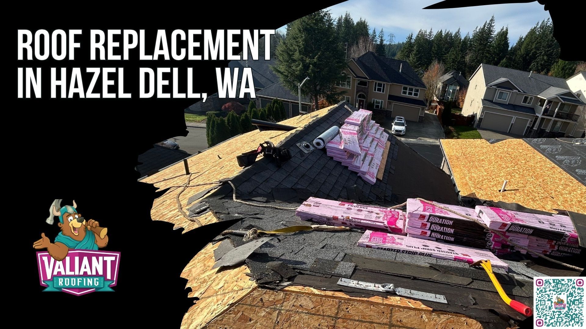 Roof Replacement in Hazel Dell, WA Backed by 230+ Five-Star Reviews
Valiant Roofing's crew completes a full roof replacement in Hazel Dell, WA, tearing off the old roofing down to the deck, inspecting and repairing damaged sheathing, and installing high-quality underlayment before the new material goes on. As an Owens Corning Platinum Preferred Contractor and CertainTeed ShingleMaster based in Vancouver, WA, the team builds every roof to withstand Clark County's 44 inches of annual rainfall, seasonal windstorms, and persistent moss and algae for 30 to 50 years. Backed by 230+ verified five-star projects, the replacement includes full CompanyCam photo documentation so you see exactly what we find, fix, and install.
108 SE 124th Ave Suite 8, Vancouver, WA 98684
https://www.valiantroofing.com/locations/vancouver-wa