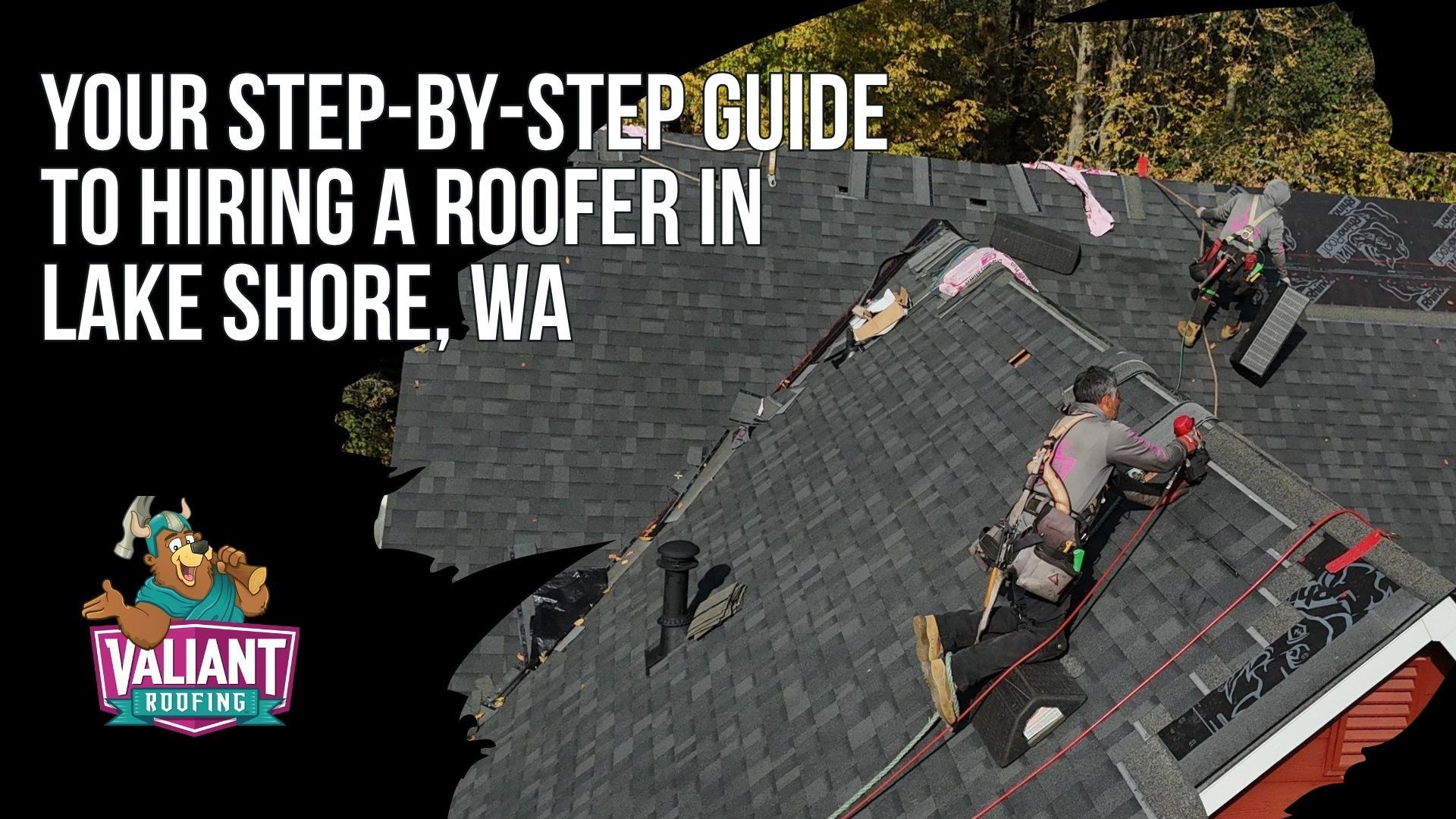Your Step-by-Step Guide to Hiring a Roofer in Lake Shore, WA. This complete guide walks Lake Shore, WA homeowners through six steps for hiring a roofer. Step 1 covers verifying an active WA contractor license with L&I, like Valiant Roofing's VALIARL813LM, plus insurance and workers comp. Step 2 explains manufacturer designations such as Owens Corning Platinum Preferred, held by the top 1% of roofing contractors. Step 3 shows how to read reviews the right way, like Valiant's 4.9 star rating with 230+ Google reviews. Step 4 covers comparing at least three written, itemized estimates and spotting red flags. Step 5 lists questions to ask about the company, project, materials, warranty, and timeline. Step 6 explains contract must haves, safe payment milestones, and manufacturer and workmanship warranties. 108 SE 124th Ave Suite 8, Vancouver, WA 98684. https://www.valiantroofing.com/locations/vancouver-wa
