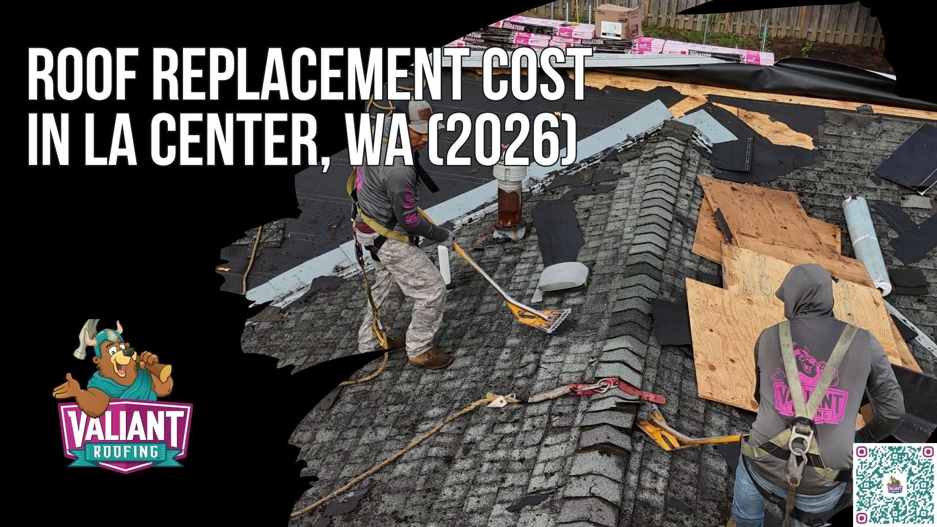 Roof Replacement Cost in La Center, WA (2026): Price Ranges, Cost Per Square Foot, Permit Rules, and How to Compare Quotes
A 2026 cost reference for La Center, WA homeowners researching roof replacement, laid out so price ranges, per square foot figures, and scope details sit side by side instead of buried in fine print. Standard installs land between $12,000 and $25,000, with steep or complex roofs pushing past $35,000, while metal standing seam systems run $20,000 to $40,000 or more. Per square foot pricing sits at $4.35 to $11.00 once labor, disposal, and standard asphalt materials are included, with tear off adding $1,000 to $3,000 and decking replacement billed at $85 to $125 per sheet only when wood rot is found across roof areas of 1,500 to 3,000 square feet.
Address: 108 SE 124th Ave Suite 8, Vancouver, WA 98684
https://www.valiantroofing.com/locations/vancouver-wa