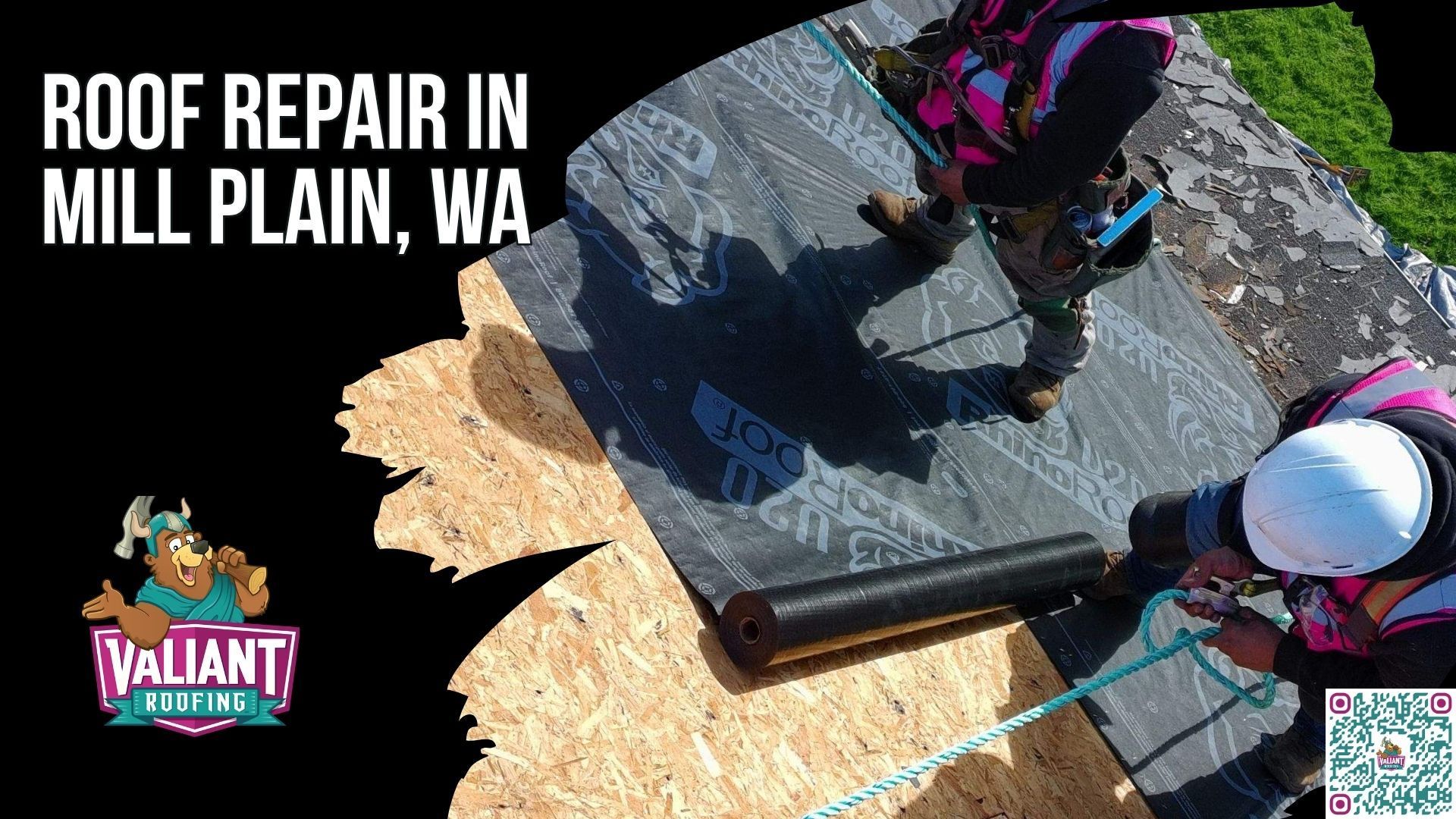 Roof Repair in Mill Plain, WA | Emergency Roof Repair and Roof Leak Repair Along the SE Mill Plain Corridor, Owens Corning Platinum Preferred
Valiant Roofing provides residential roof repair and 24/7 emergency roofing services across Mill Plain, WA, including ZIP codes 98683 and 98684. The section highlights Valiant's location on SE 124th Avenue near SE Mill Plain Boulevard, free inspections within 48 hours, same-day response for active leaks, Washington license VALIARL813LM, Oregon CCB #227641, full bonding and insurance, BBB A+, Owens Corning Platinum Preferred status, CertainTeed ShingleMaster certification, and 230+ verified 5-star Google reviews. Call 360-740-7017. Address: 108 SE 124th Ave Suite 8, Vancouver, WA 98684. URL: [https://www.valiantroofing.com/locations/vancouver-wa](https://www.valiantroofing.com/locations/vancouver-wa)
