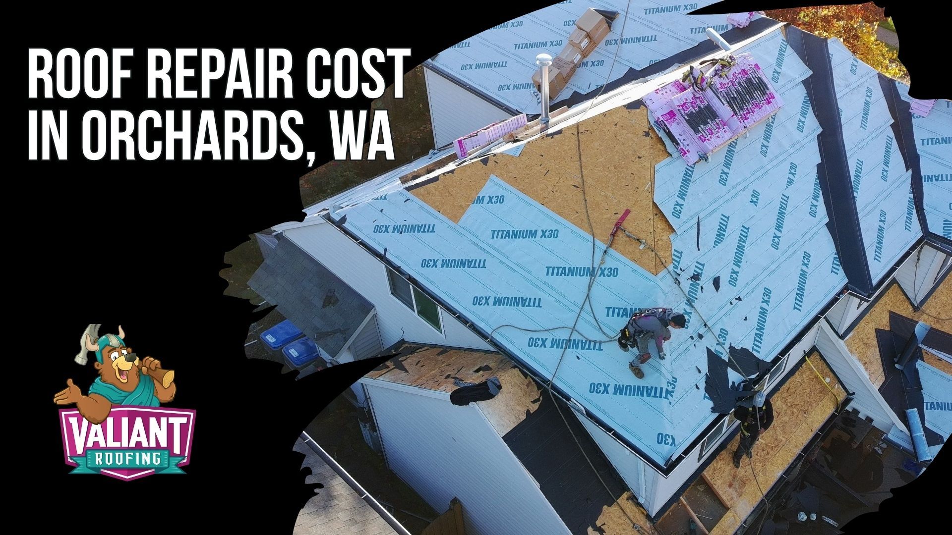 Valiant Roofing outlines published 2026 roofing costs for Orchards, WA using its Greater Vancouver pricing. This section covers average full roof costs of $12,000 to $25,000+, asphalt pricing from $4.35 to $11.00 per square foot, standing seam metal from $20,000 to $40,000+, tear-off and disposal, structural decking replacement, and nearby Vancouver, Five Corners, and Hazel Dell replacement ranges. It also lists per-square pricing for architectural asphalt, premium asphalt, and standing seam metal, plus guidance on when localized repair makes sense versus full replacement. Address: 108 SE 124th Ave Suite 8, Vancouver, WA 98684. URL: [https://www.valiantroofing.com/locations/vancouver-wa](https://www.valiantroofing.com/locations/vancouver-wa)
