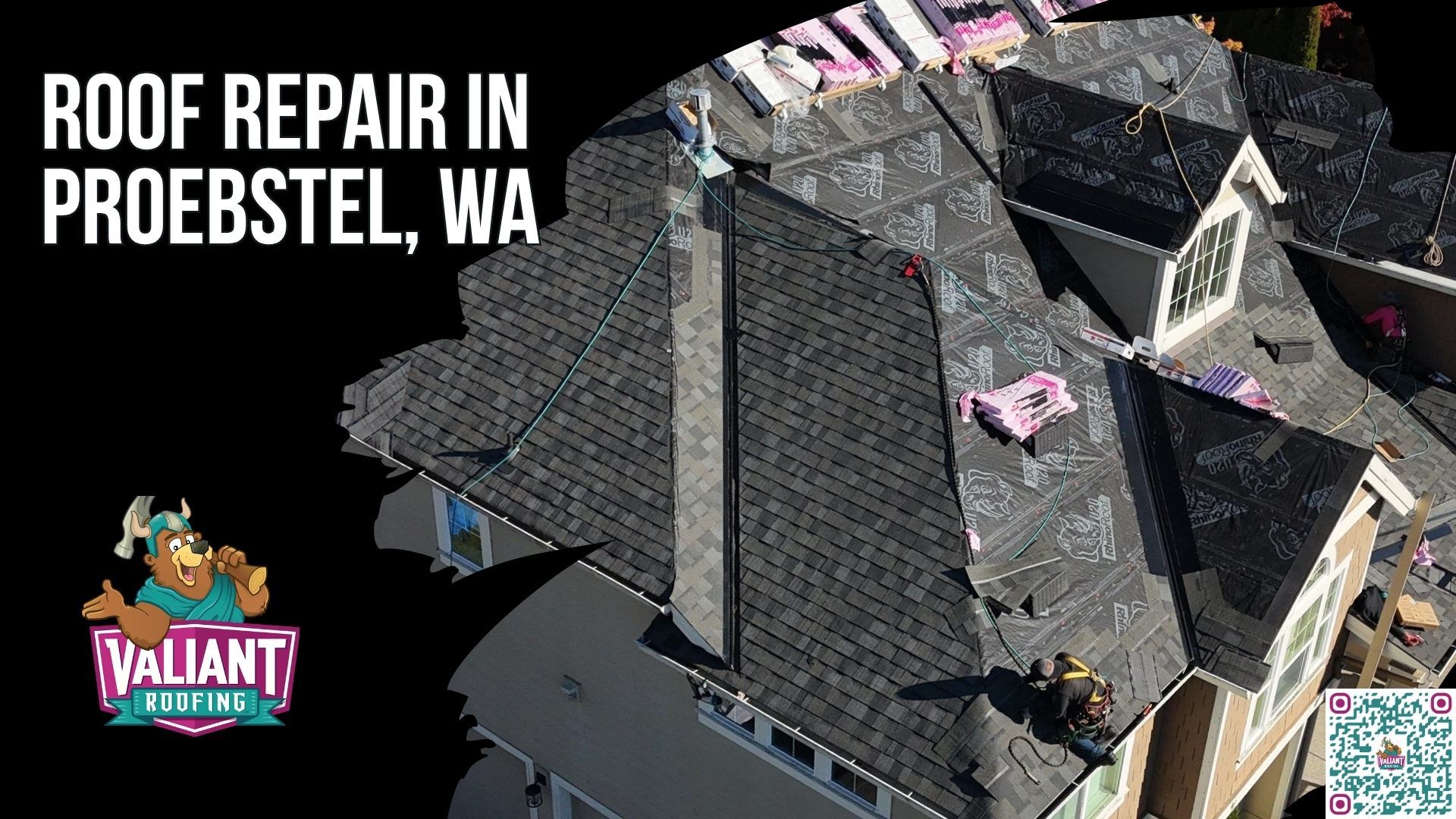 Roof Repair in Proebstel, WA | Emergency Roof Repair and Roof Leak Repair Between Camas and the Cascade Foothills, Owens Corning Platinum Preferred
Valiant Roofing provides roof repair in Proebstel, WA for rural-residential homes exposed to wind and storms between Camas and the Cascade foothills. This section covers roof leak diagnosis, flashing rebuilds, pipe boot replacement, decking repair, wind and storm damage response, shingle repair, metal panel correction, emergency repairs, and full roof replacement when needed. Homeowners receive an inspection within 48 hours or same-day service for active leaks, along with photos, clear pricing, and a written scope before work begins. Call 360-740-7017. Address: 108 SE 124th Ave Suite 8, Vancouver, WA 98684. URL: [https://www.valiantroofing.com/locations/vancouver-wa](https://www.valiantroofing.com/locations/vancouver-wa)
