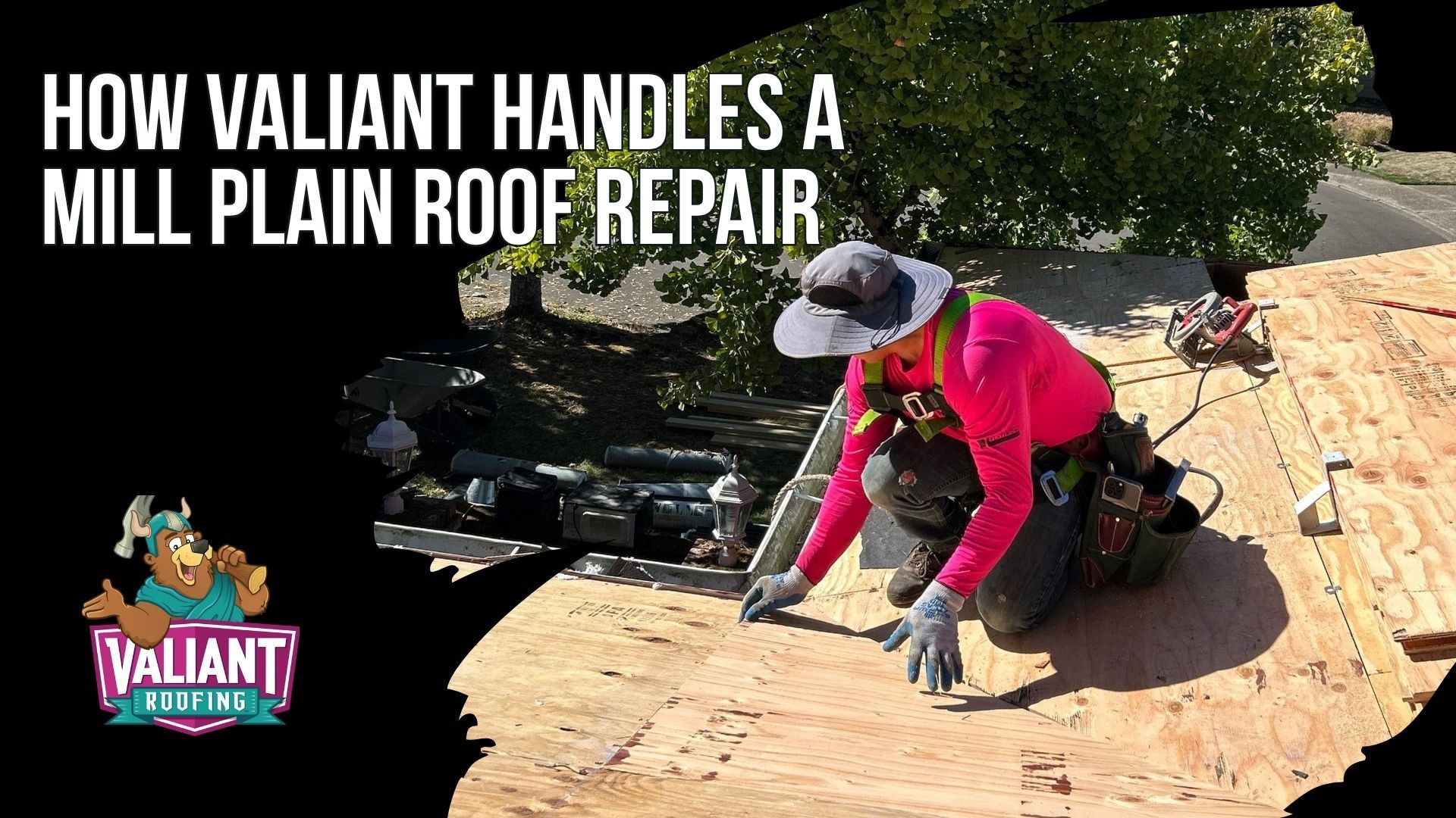 How Valiant Handles a Mill Plain Roof Repair
Valiant Roofing follows a clear six-step roof repair process in Mill Plain, WA, starting with a call or online booking with Kendra or Jack. A free on-site inspection is completed within 48 hours for standard repairs or the same day for active leaks, with Darrien or Blake documenting the roof, attic, and ventilation using CompanyCam. Customers receive photos, a written scope, line-item pricing, and materials details before scheduling. Most repairs take one day, while decking work may take 1-2 days. Repairs include site supervision, magnet-sweep cleanup, a post-repair walkthrough, warranty registration, and a separate second inspection. Address: 108 SE 124th Ave Suite 8, Vancouver, WA 98684. URL: [https://www.valiantroofing.com/locations/vancouver-wa](https://www.valiantroofing.com/locations/vancouver-wa)

