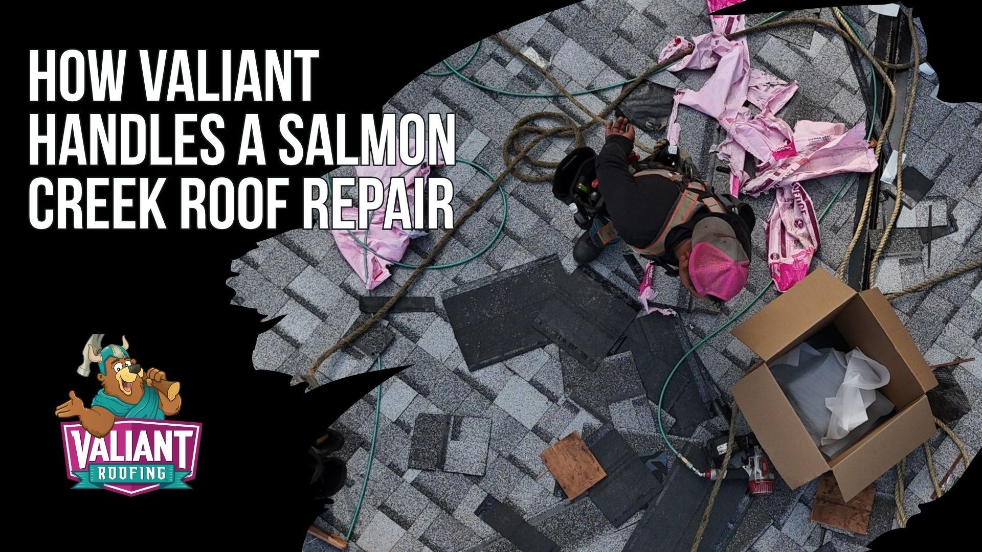 How Valiant Handles a Salmon Creek Roof Repair
Valiant Roofing follows a seven-step roof repair process in Salmon Creek, WA, beginning with a direct call to 360-740-7017 and an inspection within 48 hours, or same-day for active leaks. This section covers marked-truck arrival, a thorough roof assessment, drone and attic photo documentation, moisture meter readings, and a free estimate with the scope of work, materials, labor costs, timeline, and line-item pricing. Customers can review the quote without pressure before work begins. Repairs include same-day debris removal, a magnetic sweep of the driveway and yard, and a separate post-repair inspection with fresh photo documentation. Address: 108 SE 124th Ave Suite 8, Vancouver, WA 98684. URL: [https://www.valiantroofing.com/locations/vancouver-wa](https://www.valiantroofing.com/locations/vancouver-wa)
