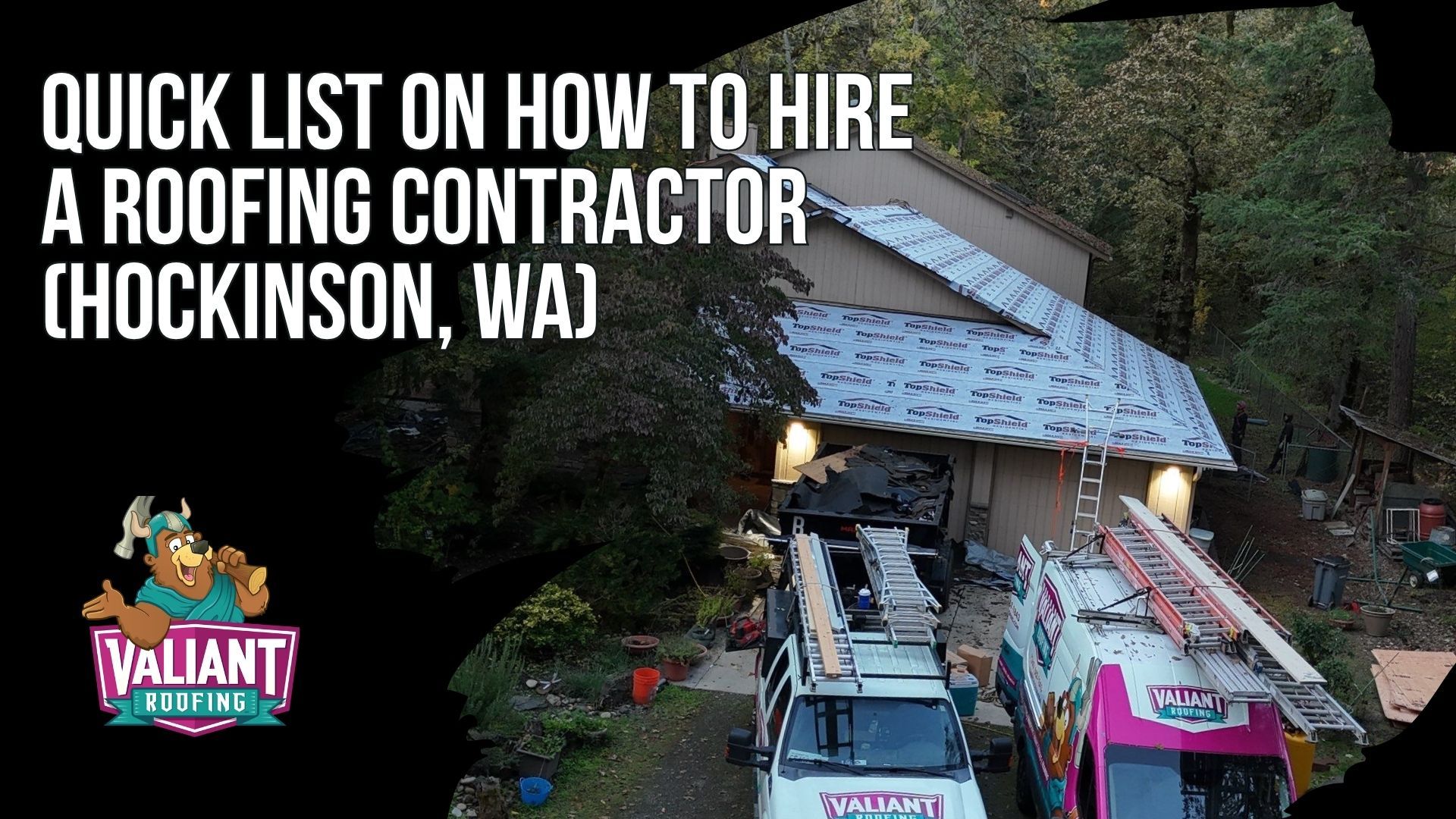 Quick List on How to Hire a Roofing Contractor (Hockinson, WA). If you are price-shopping and overwhelmed, follow these five steps in order before you sign with anyone. This is your minimum standard for hiring a roofer in Hockinson, WA. First, verify the company using the Washington L&I contractor verification tool. Second, demand documentation, including bond, insurance, workers' compensation, and a written scope of work. Third, compare scopes line by line, not just price, making sure every bid covers the same materials and work. Fourth, require photo and video documentation before, during, and after the project. Fifth, pay safely with milestone payments, change orders, and lien releases before final payment. If a roofer cannot handle those basics, they are not the safe choice in Hockinson, WA. 108 SE 124th Ave Suite 8, Vancouver, WA 98684. https://www.valiantroofing.com/locations/vancouver-wa