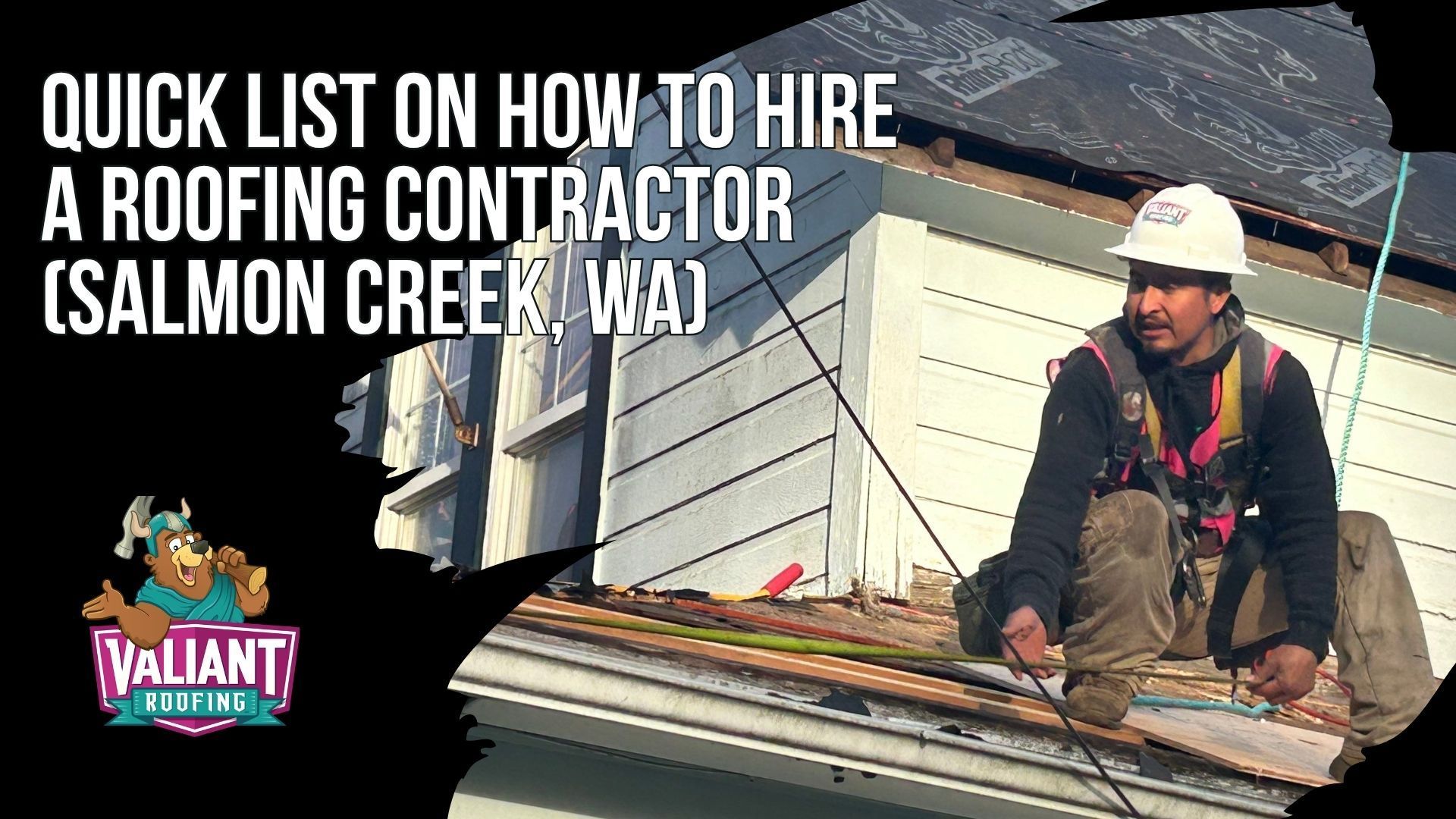 Quick List on How to Hire a Roofing Contractor (Salmon Creek, WA). If you are price-shopping and overwhelmed, follow these five steps in order. They cover the essentials every Salmon Creek homeowner needs before hiring a roofer. First, verify the company using Washington L&I contractor verification and confirm the license is active, bonded, and insured. Second, demand documentation, including bond, insurance, workers' comp, and a written scope of work. Third, compare scopes line by line, not just price, because the cheapest bid almost always hides something. Fourth, require photo and video documentation before, during, and after the work, since a roofer who cannot document it cannot prove it. Fifth, pay safely with milestone payments, change orders, and lien releases before the final check. 108 SE 124th Ave Suite 8, Vancouver, WA 98684. https://www.valiantroofing.com/locations/vancouver-wa