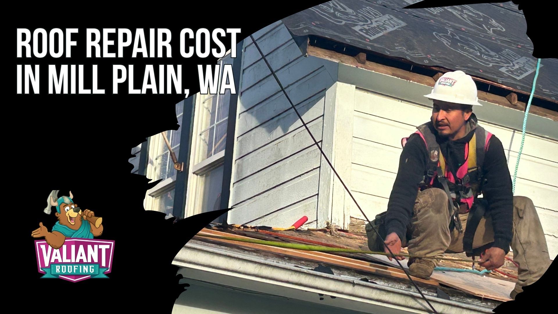  Roof Repair Cost in Mill Plain, WA
Valiant Roofing explains published 2026 roofing costs for Mill Plain, WA, with pricing based on roof scope, pitch, material, access, and decking condition. The section lists average full roof costs of $12,000 to $25,000+, asphalt pricing of $4.35 to $11.00 per square foot, standing seam metal from $20,000 to $40,000+, tear-off costs, decking replacement, nearby Cascade Park, Fisher's Landing, and Vancouver ranges, plus per-square material pricing. It also compares when roof repair makes sense versus replacement based on roof age, shingle condition, decking, leak history, and layers. Financing is available for qualified applicants. Address: 108 SE 124th Ave Suite 8, Vancouver, WA 98684. URL: [https://www.valiantroofing.com/locations/vancouver-wa](https://www.valiantroofing.com/locations/vancouver-wa)
