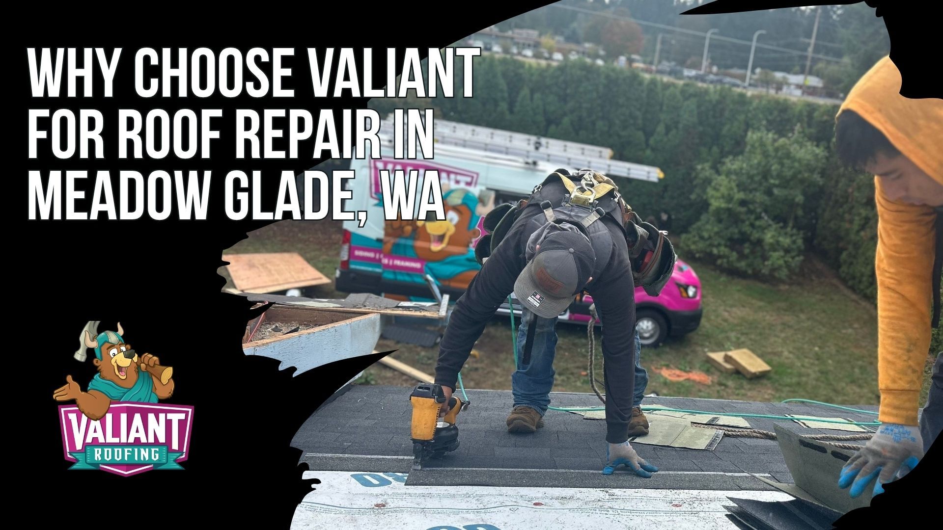Why Choose Valiant for Roof Repair in Meadow Glade, WA
Valiant Roofing presents its qualifications for roof repair in Meadow Glade, WA, including WA Contractor License VALIARL813LM, full insurance and bonding, Oregon CCB #227641, Owens Corning Platinum Preferred status, CertainTeed ShingleMaster certification, BBB A+ accreditation, and 230+ verified 5-star Google reviews. The company offers 24/7 service, CompanyCam documentation, financing, and a separate post-repair inspection. Homeowners are encouraged to compare licensing, insurance, reviews, warranties, itemized estimates, pricing, and communication before hiring. Address: 108 SE 124th Ave Suite 8, Vancouver, WA 98684. URL: [https://www.valiantroofing.com/locations/vancouver-wa](https://www.valiantroofing.com/locations/vancouver-wa)
