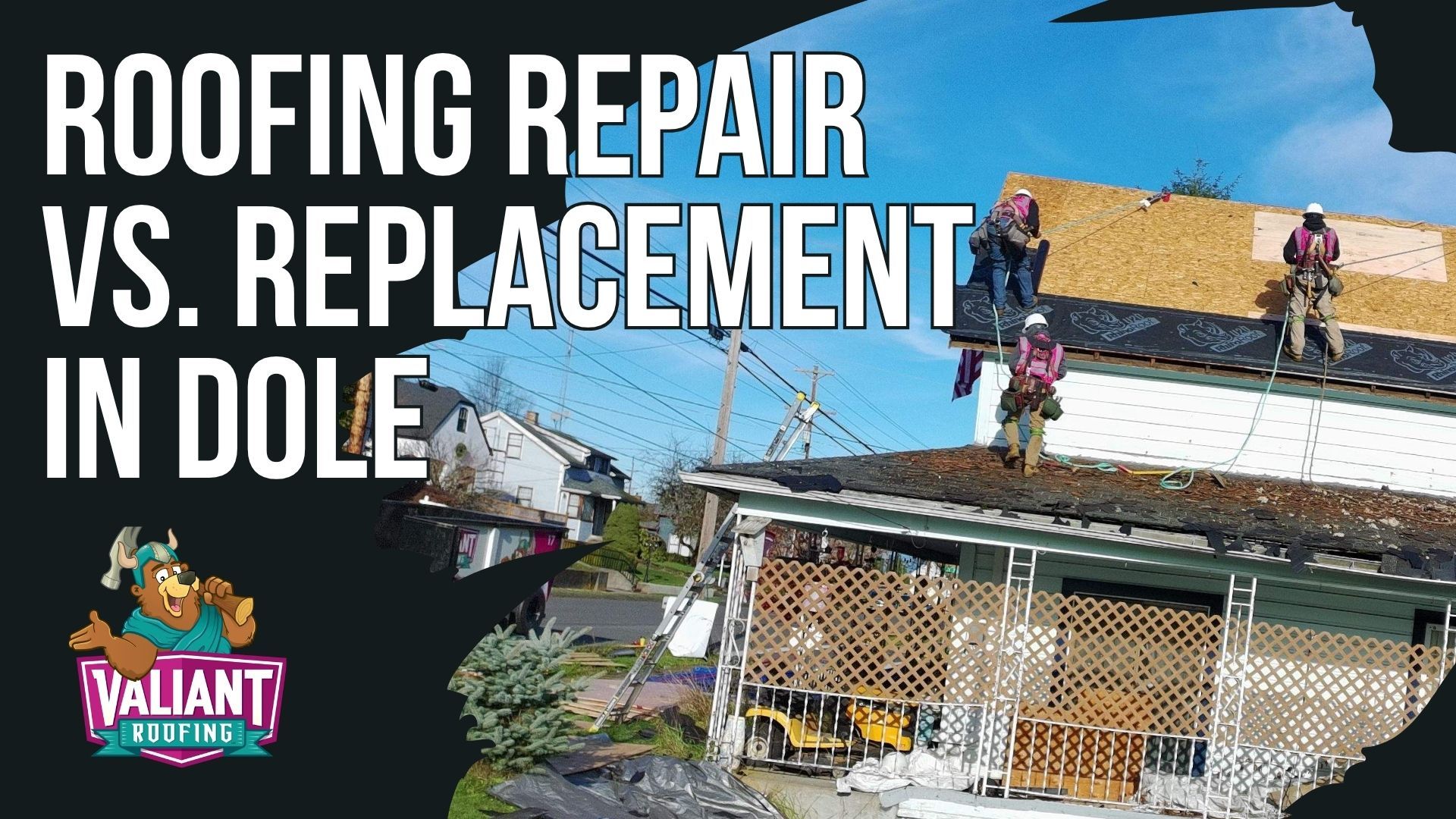 Roof repair vs roof replacement in Dole, WA comes down to roof age, damage extent, and long term value, and Valiant Roofing helps homeowners make the right decision with honest inspections and zero pressure recommendations. As a trusted roofing contractor in Dole, WA, Valiant Roofing provides roof repair for newer roofs with isolated issues like storm damage, leaks, or flashing failure, helping extend roof life at a lower cost. Roof replacement is recommended for roofs over 20 years old with widespread wear, multiple leaks, or structural concerns, delivering a new roofing system with 30 to 50 year warranty protection using Owens Cor