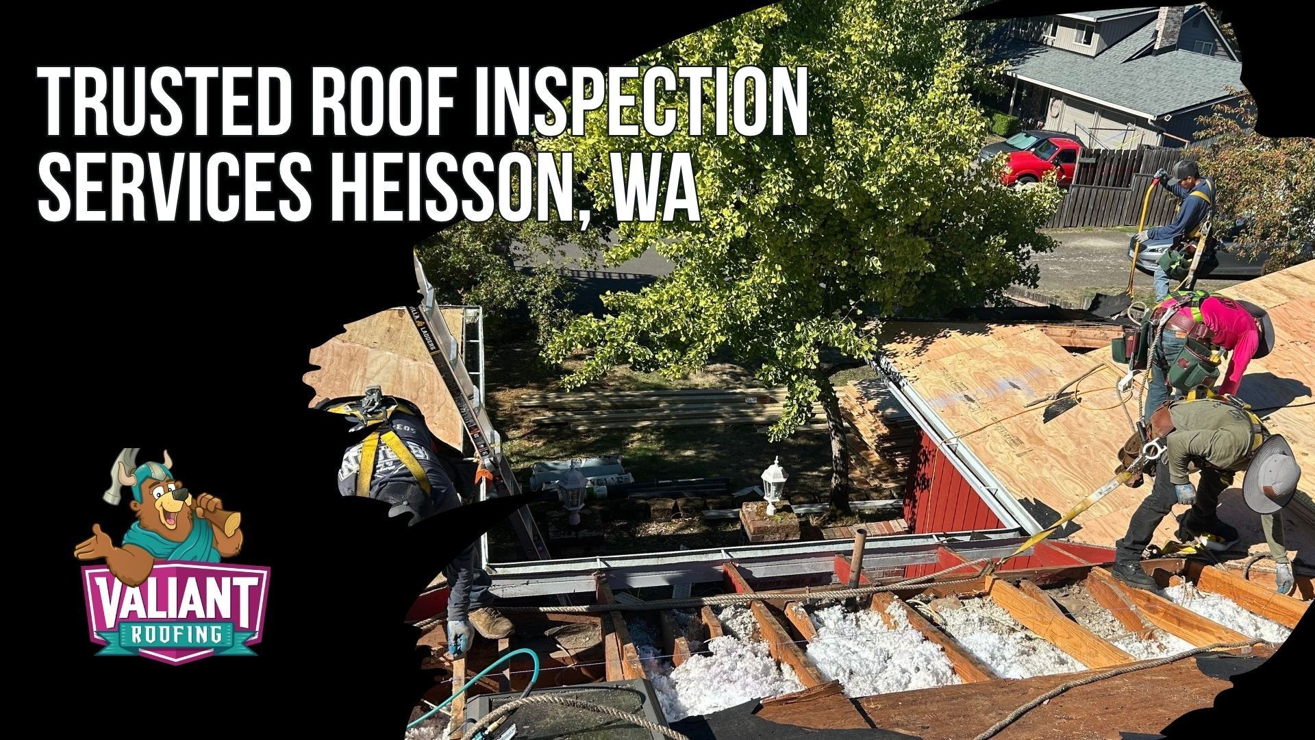 Trusted Roof Inspection Services Heisson, WA, a section on Valiant Roofing's inspection work for homeowners, real estate clients and property managers. Every inspection is handled by a Valiant employee, never a subcontractor, with each phase photographed through CompanyCam and a written PDF report delivered in 24 hours, backed by the same Owens Corning Platinum Preferred standard behind the company's installations. Heisson homeowners get one contact for free inspections, certified residential inspections, storm damage documentation and pre-listing certification, from Heisson Road to acreage near the East Fork Lewis River. Valiant Roofing, 108 SE 124th Ave Suite 8, Vancouver, WA 98684. https://www.valiantroofing.com/locations/vancouver-wa