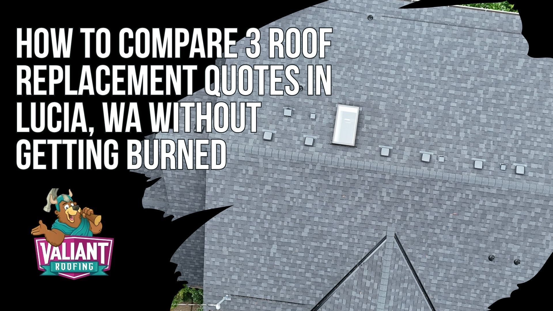How to Compare Three Roof Replacement Quotes in Lucia, WA Without Getting Burned
A side-by-side method for comparing three roof replacement quotes in Lucia, WA, presented as a checklist table plus a red flag list. The checklist shows what good versus bad looks like for tear-off scope, underlayment, ice and water shield, flashing, pipe boots, ventilation, decking allowance, cleanup, and written warranty, stressing that scope and materials matter more than the bottom-line number. The red flag list warns against no physical address, full payment before work, no license number, vague material specs, same-day signing pressure, and any bid 30 percent or more below the other two. Valiant Roofing serves Lucia from 108 SE 124th Ave Suite 8, Vancouver, WA 98684, at https://www.valiantroofing.com/locations/vancouver-wa