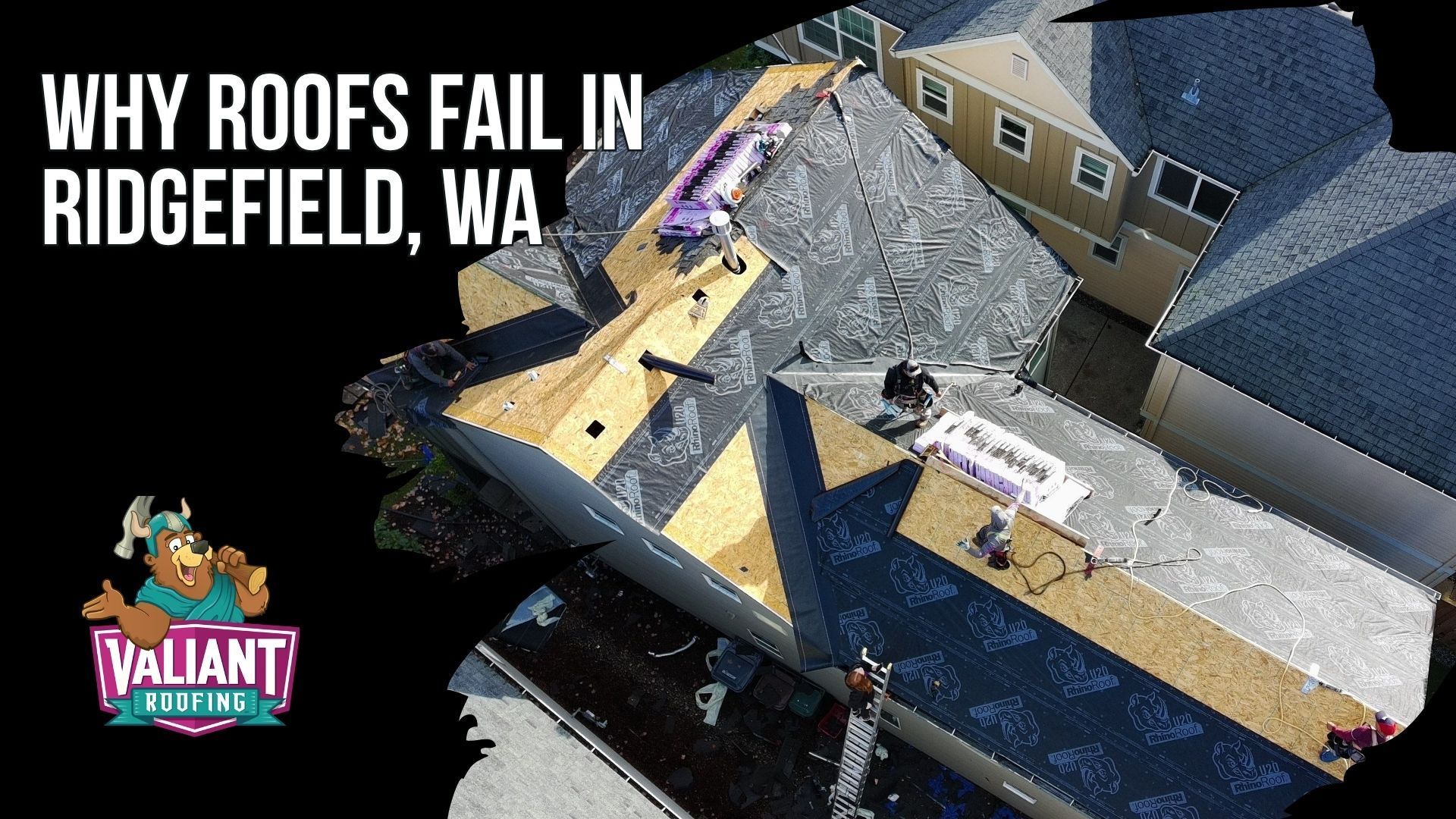 Ridgefield roofs face more than 40 inches of annual rainfall, prevailing west winds off Lake River, persistent moisture, moss growth, and weather exposure across housing that ranges from historic downtown homes to newer subdivisions. This section explains common roof failures including wind-lifted ridge caps, failed pipe boots, loose step flashing, skylight sealant breakdown, corroded valley flashing, lifted shingle tabs, moss-driven granule loss, and builder-grade flashing shortcuts. It also covers how zinc or copper strips can help inhibit moss growth and why properly installed flashing and pipe boots are critical for long-term leak protection. Address: 108 SE 124th Ave Suite 8, Vancouver, WA 98684. URL: [https://www.valiantroofing.com/locations/vancouver-wa](https://www.valiantroofing.com/locations/vancouver-wa)
