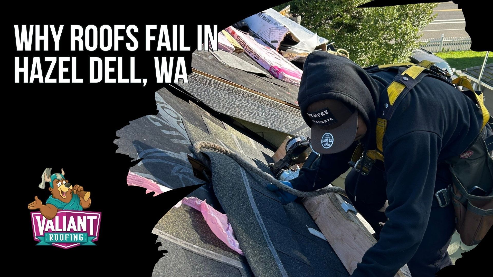 Why Roofs Fail in Hazel Dell, WA
Hazel Dell roofs across ZIP codes 98665 and 98685 face roughly 42-45 inches of annual rain, 180+ wet days, winter freeze-thaw cycles, 40-60 mph wind gusts, mature fir cover, moss, algae, and prolonged moisture exposure. Common repair issues include leak detection, damaged or missing shingle replacement, moss treatment, gutter cleaning and repair, and flashing repair around chimneys, vents, and walls. Valiant Roofing also addresses dried pipe boot collars, hidden leaks, and drainage problems using brush cleaning, non-corrosive soap, zinc strips, and proper flashing or boot replacement. Address: 108 SE 124th Ave Suite 8, Vancouver, WA 98684. URL: [https://www.valiantroofing.com/locations/vancouver-wa](https://www.valiantroofing.com/locations/vancouver-wa)
