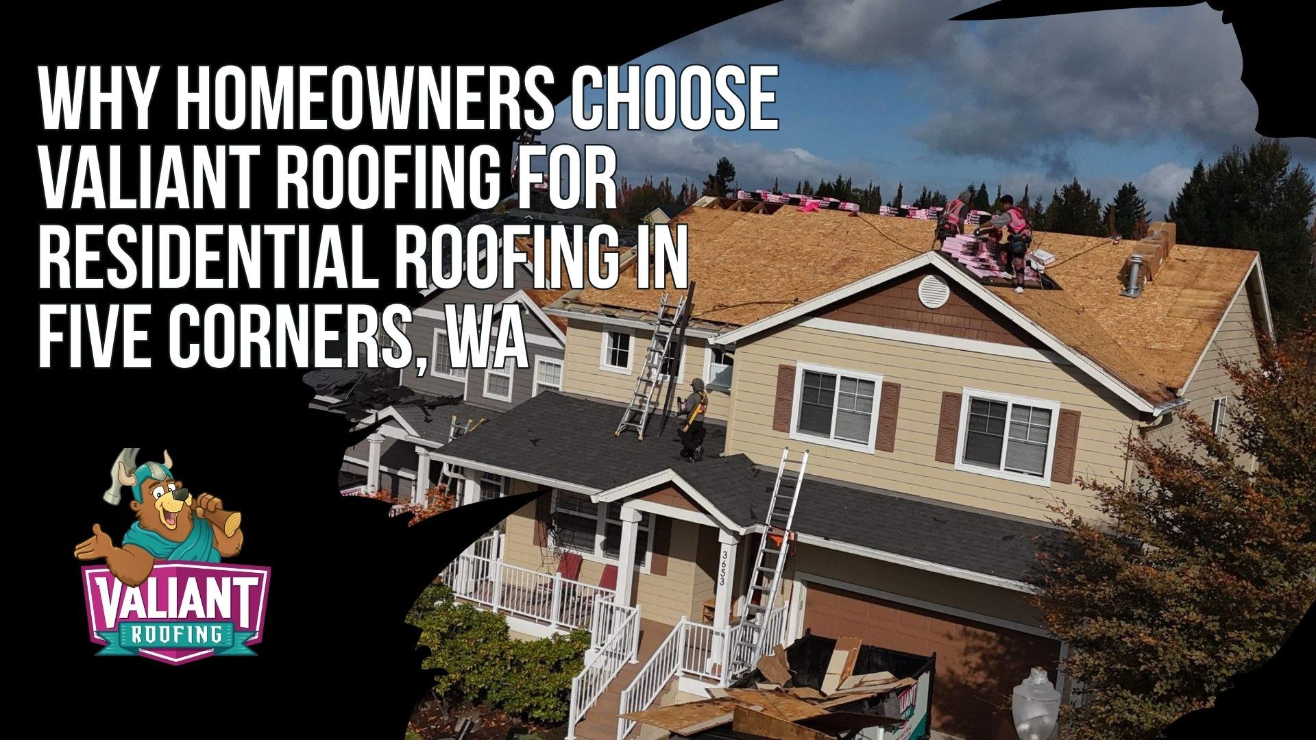 Why Homeowners Choose Valiant Roofing for Residential Roofing in Five Corners, WA
Valiant Roofing serves Five Corners homeowners with proactive communication, honest roof assessments, clean professional worksites, and rapid emergency response. Project manager Kendra is recognized for clear updates, while inspectors such as Darrien are praised for identifying what actually needs attention without unnecessary upselling. Crews protect landscaping, HVAC units, and AC condensers, then perform magnetic sweeps across driveways and lawns while focusing on flashing, boots, and ridge details. Valiant also offers 24/7 storm response, with same-day or next-morning inspections and emergency tarping when possible for wind, rain, or wet-snow damage. Address: 108 SE 124th Ave Suite 8, Vancouver, WA 98684. URL: [https://www.valiantroofing.com/locations/vancouver-wa](https://www.valiantroofing.com/locations/vancouver-wa)
