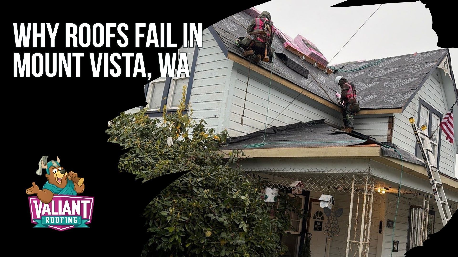 Why Roofs Fail in Mount Vista, WA
Mount Vista roofs face 42-45 inches of annual rainfall, 180+ wet days, winter freeze-thaw cycles, 40-60 mph seasonal wind gusts, and moss growth from mature firs and the Salmon Creek corridor. This section explains common roof failures in ZIP 98686, including dried pipe boot collars, moss and fir needles packed into valleys, lifted step flashing, damaged ridge caps, algae staining, and hidden moisture problems. It also covers regular roof inspections, moss treatment, zinc strip installation, and proper pipe boot replacement to prevent recurring leaks. Address: 108 SE 124th Ave Suite 8, Vancouver, WA 98684. URL: [https://www.valiantroofing.com/locations/vancouver-wa](https://www.valiantroofing.com/locations/vancouver-wa)
