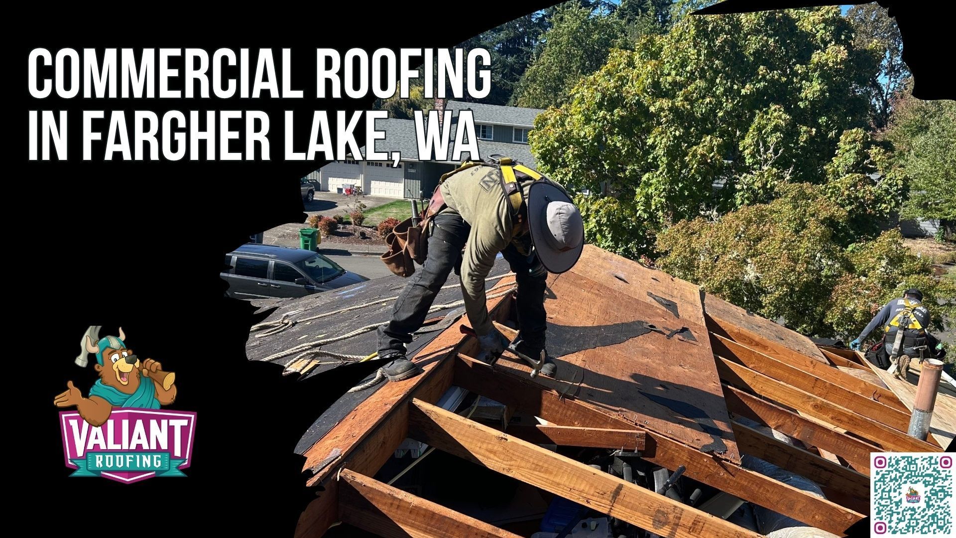 Commercial Roofing in Fargher Lake, WA | TPO, PVC & Metal Flat Roof Installation, Repair & Inspection by WA-Licensed, Owens Corning Platinum Preferred Roofers Built for North Clark County Farmland and Rural Commercial Buildings
Valiant Roofing provides commercial roofing in Fargher Lake, WA, for agricultural buildings, blueberry-farm processing structures, ranches, rural retail, small commercial buildings, and forest-edge properties in ZIP 98604. Services cover low-slope, steep-slope, and metal panel roof installation, repair, and inspection. Free 47-point inspections include same-day response and a written photo report within 24 hours. Emergency service includes after-hours calls, business-day dispatch within two hours, and same-shift tarping for active leaks. Address: 108 SE 124th Ave Suite 8, Vancouver, WA 98684. URL: [https://www.valiantroofing.com/locations/vancouver-wa](https://www.valiantroofing.com/locations/vancouver-wa)
