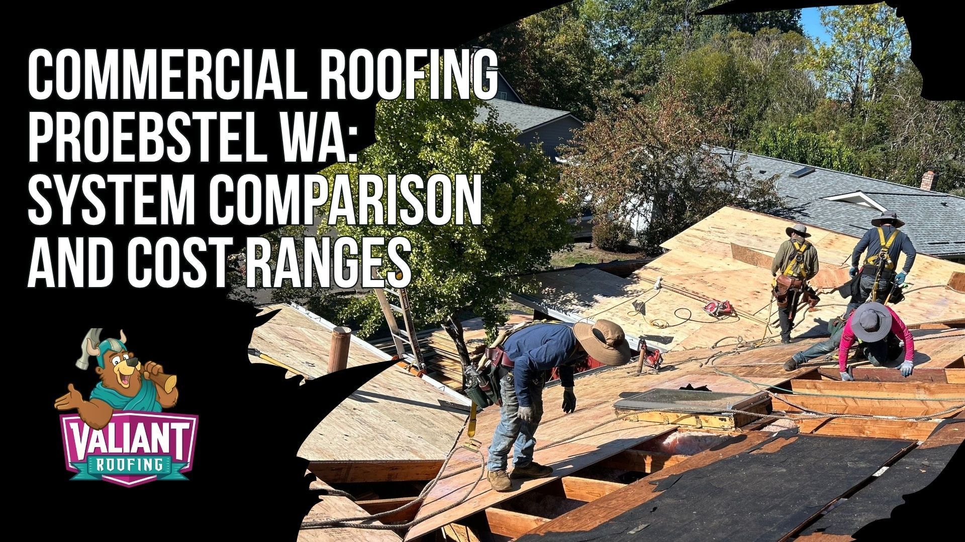 Commercial Roofing Proebstel WA: System Comparison and Cost Ranges
Valiant Roofing helps Proebstel commercial property owners compare roofing systems based on building use, roof slope, existing conditions, and budget. TPO ranges from $5.50 to $9.00 per sq ft, PVC from $6.00 to $10.00, EPDM from $4.00 to $7.00, modified bitumen from $3.50 to $6.00, standing seam metal from $10.00 to $18.00, and corrugated metal from $6.00 to $11.00. Expected service life ranges from 10 to 70 years depending on the system. Each option offers different benefits for rain exposure, temperature changes, chemical resistance, complex roof geometry, and long-term durability. Address: 108 SE 124th Ave Suite 8, Vancouver, WA 98684. URL: [https://www.valiantroofing.com/locations/vancouver-wa](https://www.valiantroofing.com/locations/vancouver-wa)
