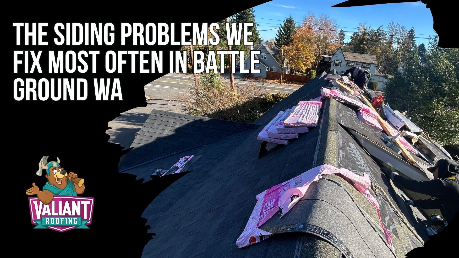 The Siding Problems We Fix Most Often in Battle Ground WA
Valiant Roofing repairs common siding failures found across Battle Ground homes, from historic properties and 1990s subdivisions to custom builds and rural acreage. Problems often include T1-11 delamination, wood lap joint failure, cracked cedar shake, warped vinyl, swollen hardboard, rotted trim, soffit and fascia, failed caulking, paint deterioration, and damaged flashing around chimneys or dormers. The team focuses on finding the actual moisture entry point instead of only repairing visible surface damage. Inspections trace water intrusion through siding and wall cavities so underlying issues are corrected before new siding is installed, helping protect the home from rain, wind, snow, and recurring structural damage. Address: 108 SE 124th Ave Suite 8, Vancouver, WA 98684.