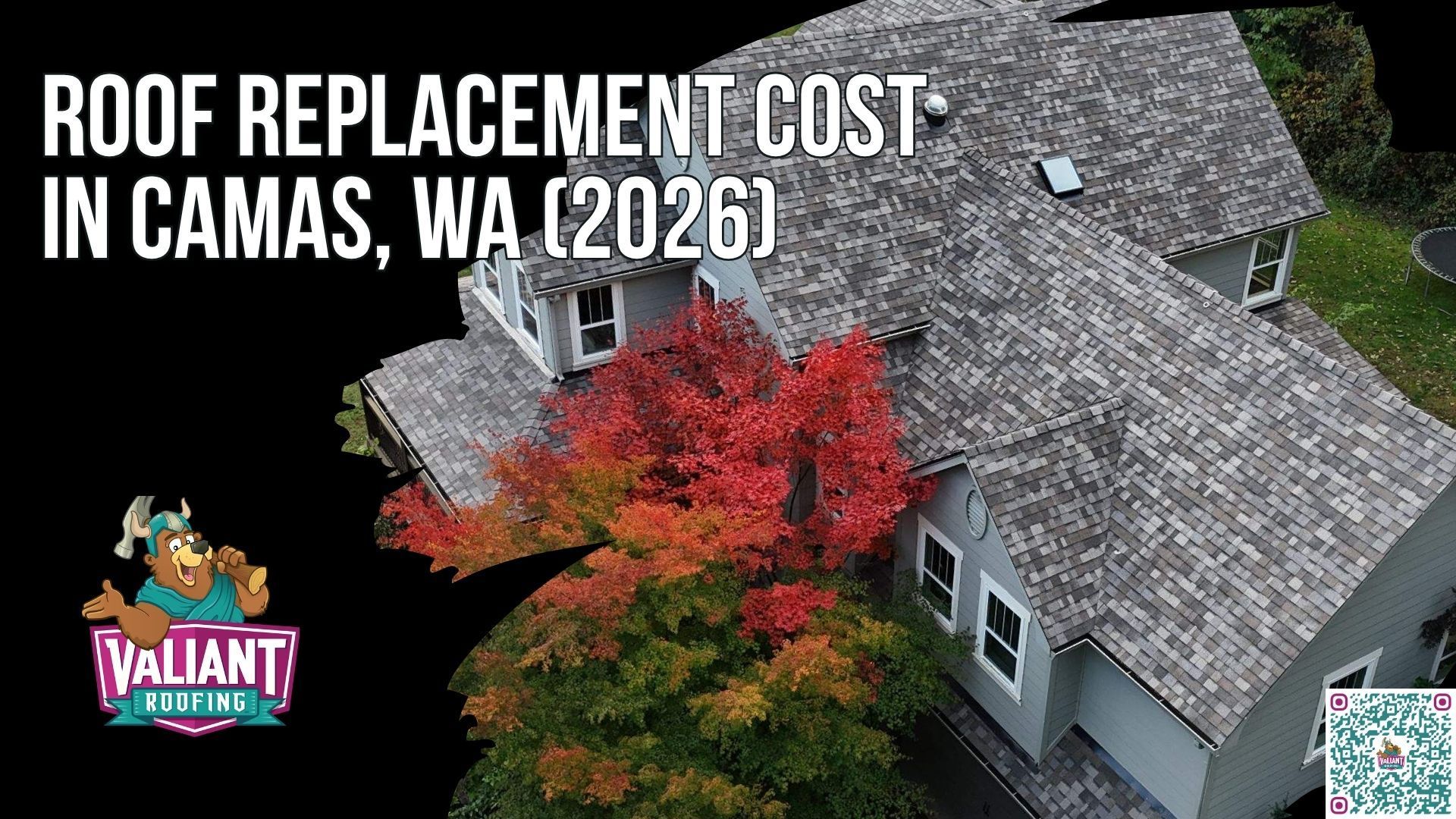 How Much Does a Roof Replacement Cost in Camas, WA?
Most homeowners in Camas, WA pay between $16,900 and $31,900 for a full asphalt shingle roof replacement in 2026, with complex or steep roofs pushing past $35,000 and standing seam metal landing at $34,900 to $59,900 and up. Per-square-foot pricing for installed asphalt runs $4.35 to $11.00, while tear-off and disposal adds $1,000 to $3,000 or more and decking repair runs $85 to $125 per sheet. A standard Valiant Roofing bid itemizes tear-off, synthetic underlayment, Owens Corning Duration or Duration Flex shingles, starter strip, ridge cap, drip edge, step and valley flashing, ridge vent, new pipe boots, magnet sweep cleanup, the City of Camas or Clark County permit, plus separate manufacturer and workmanship warranties.
108 SE 124th Ave Suite 8, Vancouver, WA 98684
https://www.valiantroofing.com/locations/vancouver-wa