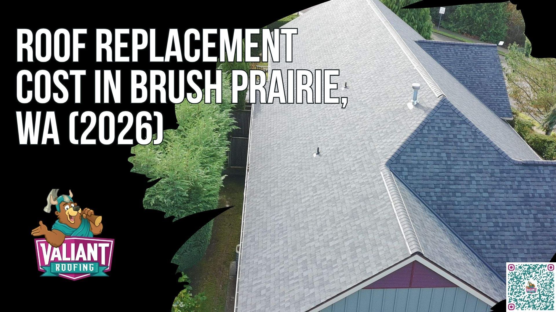 Roof Replacement Cost in Brush Prairie, WA
Roof replacement cost in Brush Prairie, WA in 2026 runs $12,000 to $25,000 and up for asphalt shingles and $20,000 to $40,000 and up for standing seam metal, with cost per square foot at $5.50 to $23.50 by material and complexity. Valiant Roofing delivers tear-off and disposal, Owens Corning Duration architectural shingles, synthetic underlayment with ice and water shield, full flashing with new pipe boots, drip edge, ridge cap, ventilation review, decking inspection, and CompanyCam photo documentation on every project. Valiant is an Owens Corning Platinum Preferred Contractor with an A+ BBB rating, Google Top Rated status, and a 10-year workmanship warranty backed by in-house crews. Call 360-777-7250 for a free estimate.
108 SE 124th Ave Suite 8, Vancouver, WA 98684
https://www.valiantroofing.com/locations/vancouver-wa