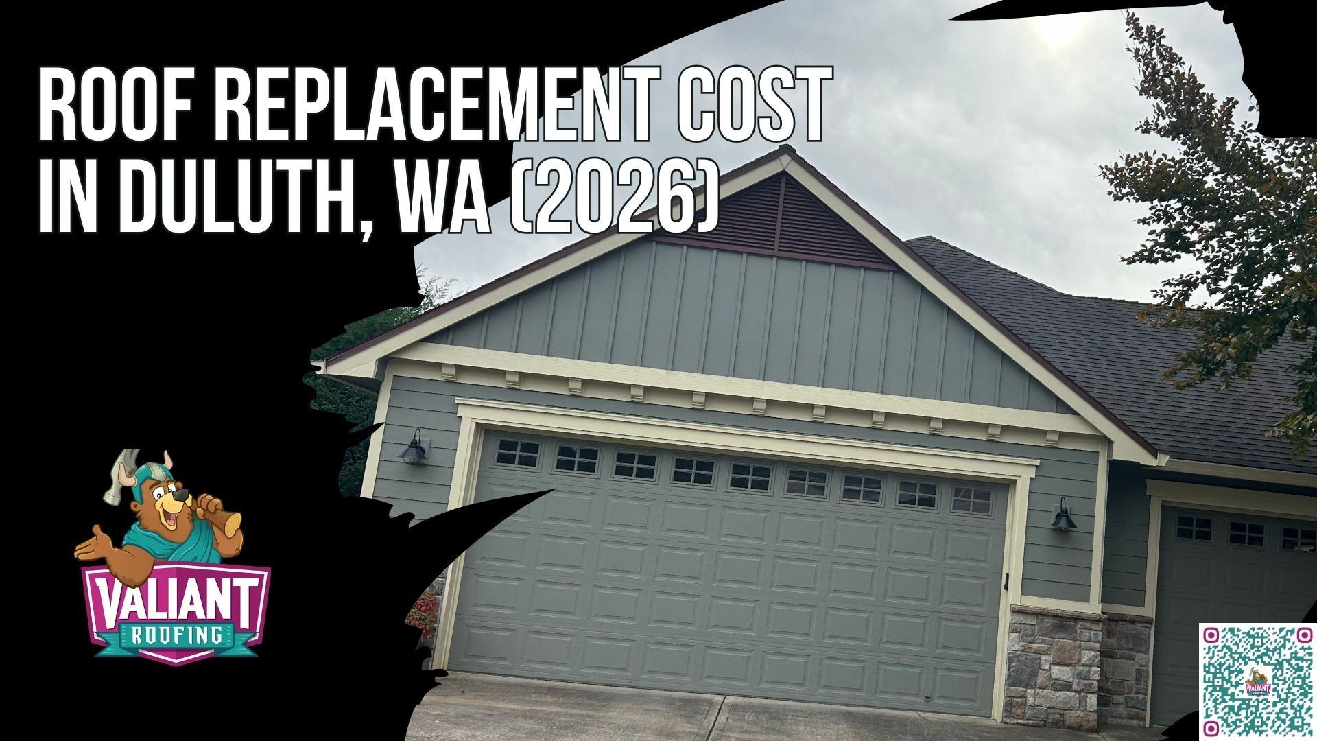 How Much Does a Roof Replacement Cost in Duluth, WA?
Roof replacement cost in Duluth, WA in 2026 ranges from $12,000 to $25,000 or more for most homes, with larger or complex roofs pushing past $35,000. Duluth's rural location in northern Clark County aligns pricing with the Battle Ground corridor. Per-square-foot lands at $4.35 to $11.00 for asphalt, while standing seam metal runs $20,000 to $40,000 and up. Tear-off and disposal adds $1,000 to $3,000, and decking replacement runs $85 to $125 per sheet when rot is found. A complete Valiant Roofing bid covers tear-off, synthetic underlayment, Owens Corning Duration or Duration Flex shingles, starter strip, drip, step, and valley flashing, ridge vent, pipe boots, ice and water shield, magnet sweep cleanup, permit fees, and a written warranty.
108 SE 124th Ave Suite 8, Vancouver, WA 98684
https://www.valiantroofing.com/locations/vancouver-wa