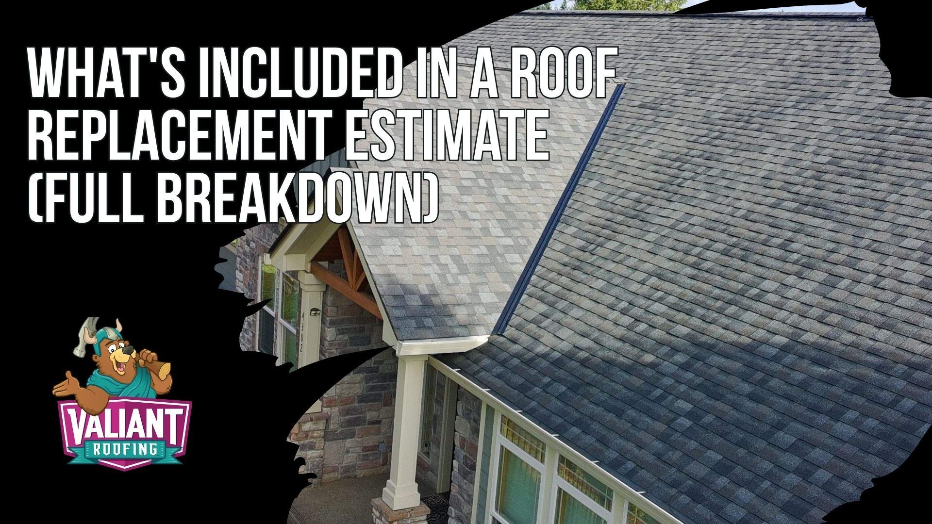 What's Included in a Roof Replacement Estimate (Full Breakdown)
A complete Camas, WA roof replacement estimate from Valiant Roofing itemizes every component so homeowners can spot scope gaps between competing bids instead of comparing on price alone. The breakdown covers tear-off of old materials, disposal and landfill fees, underlayment, ice and water shield, drip edge, starter strip, ridge cap, chimney, wall, and valley flashing, new pipe boots, balanced intake and exhaust ventilation, a written plywood decking allowance, magnet sweep cleanup, and labor and material warranties. Red flags include 