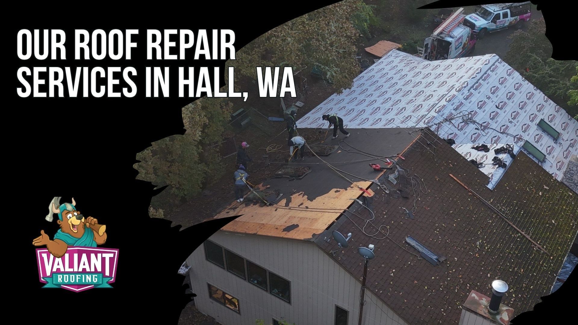 Our Roof Repair Services in Hall, WA
Valiant Roofing provides residential and commercial roof repair in Hall, WA, starting with a free on-site inspection, CompanyCam photo documentation, and a written line-item estimate. Services include 24/7 emergency roof repair, roof leak diagnosis, asphalt shingle and metal roof repair, flat and low-slope commercial roofing, flashing and penetration repair, damaged shingle replacement, moss removal, decking replacement, gutter repair, inspections, and maintenance. The team also repairs ridge caps, valleys, pipe boots, skylights, vents, and standing seam panels. Address: 108 SE 124th Ave Suite 8, Vancouver, WA 98684. URL: https://www.valiantroofing.com/locations/vancouver-wa