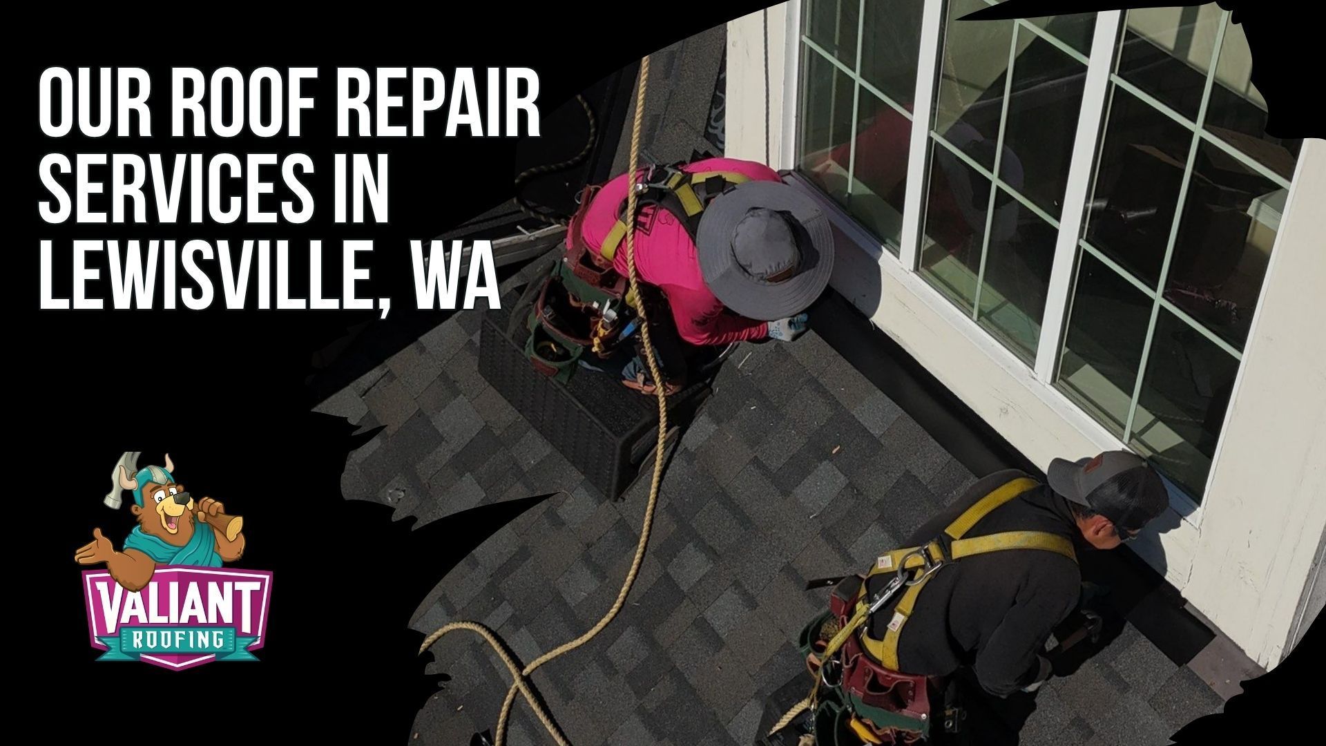 Our Roof Repair Services in Lewisville, WA
Valiant Roofing repairs roofs in Lewisville, WA, including roofs installed by Valiant or other contractors. Every scope begins with a free inspection, CompanyCam photos, and a written line-item estimate. Services include emergency roof repair, leak tracing, asphalt shingle and metal roof repair, flashing and vent repair, damaged shingle replacement, moss prevention, deck repair, gutter repair, attic inspection and moisture scanning. Repairs use high-quality materials installed to manufacturer specifications, with emergency repairs scheduled within 48-96 hours when conditions allow. Address: 108 SE 124th Ave Suite 8, Vancouver, WA 98684. URL: [https://www.valiantroofing.com/locations/vancouver-wa](https://www.valiantroofing.com/locations/vancouver-wa)
