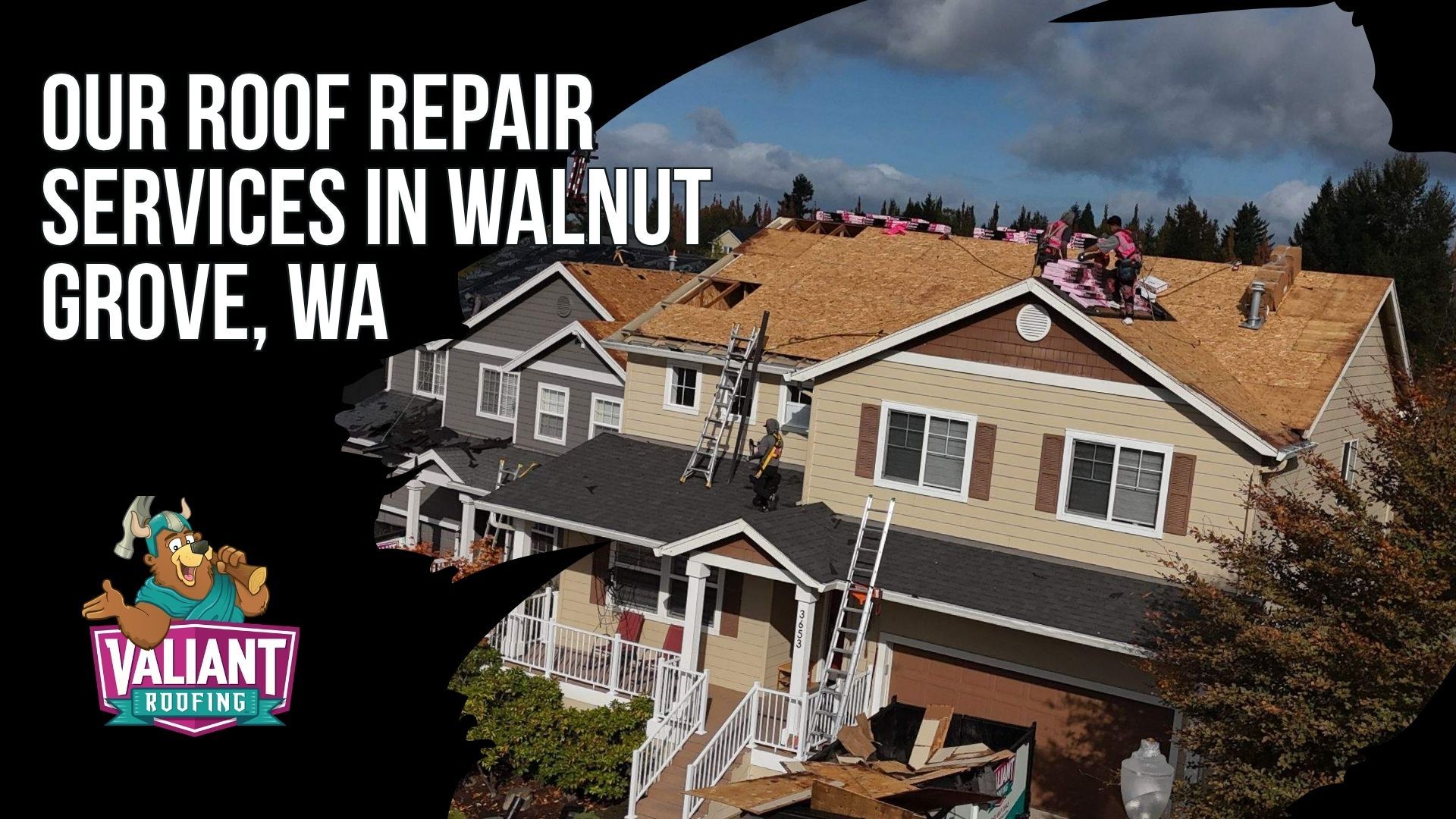 Our Roof Repair Services in Walnut Grove, WA
Valiant Roofing provides residential roof repair services in Walnut Grove, WA, covering emergency leaks, flashing, pipe boots, decking, storm damage, metal roofing, asphalt shingles, multi-layer tear-off, roof cleaning, and preventative maintenance. Emergency service includes 24/7 tarping, active-leak stabilization, attic water control, and interior protection. Leak diagnosis uses moisture meters and photo documentation to trace the true source, including damage from cracked, curled, or missing shingles. Metal repairs address fasteners and panel laps, while asphalt repairs cover granule loss and damaged shingles. Valiant also evaluates gutters, ventilation, and waterproofing as part of the complete roofing system. Address: 108 SE 124th Ave Suite 8, Vancouver, WA 98684. URL: [https://www.valiantroofing.com/locations/vancouver-wa](https://www.valiantroofing.com/locations/vancouver-wa)
