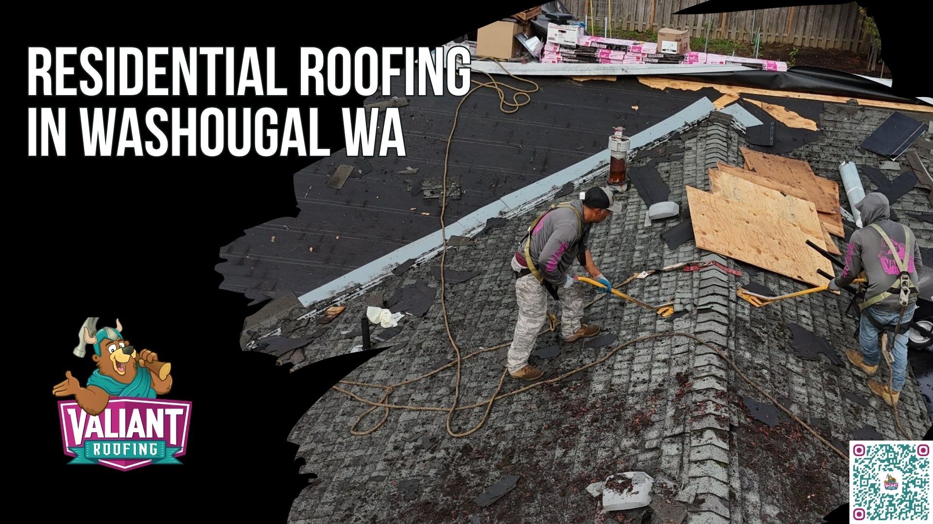 Residential Roofing in Washougal WA | Roof Replacement, Repair, and Installation by Certified Contractors
Valiant Roofing provides residential roofing in Washougal, WA for homes exposed to Columbia River Gorge winds, heavy rainfall, persistent moisture, moss growth, and accelerated flashing or shingle wear. Services include inspections, repairs, installation, and full roof replacement using durable materials selected for Pacific Northwest conditions, curb appeal, and energy efficiency. Valiant is licensed, bonded, and insured, with Owens Corning Platinum Preferred certification, CertainTeed ShingleMaster credentials, BBB A+ accreditation, and a 4.9-star rating across 230+ Google reviews. Projects include clear communication, clean jobsites, and manufacturer-backed warranty protection. Address: 108 SE 124th Ave Suite 8, Vancouver, WA 98684. URL: [https://www.valiantroofing.com/locations/vancouver-wa](https://www.valiantroofing.com/locations/vancouver-wa)
