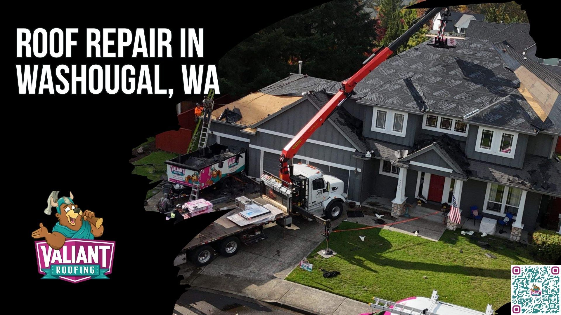 Roof Repair in Washougal, WA | Emergency Roof Repair and Roof Leak Repair Across the Columbia Gorge Corridor and SR-14, Owens Corning Platinum Preferred
Valiant Roofing provides roof repair in Washougal, WA, for homes and businesses exposed to strong Columbia Gorge winds along the SR-14 corridor between Camas and Cape Horn. Services include leak diagnosis, flashing rebuilds, pipe boot replacement, decking repair, storm and wind damage response, and asphalt shingle or metal panel correction. Emergency roofing service addresses sudden damage from storms, falling trees, and active leaks with fast protection and long-term repair planning. Inspections are available within 48 hours, with same-day response for active leaks, followed by photos, pricing, and a written scope before work begins. Address: 108 SE 124th Ave Suite 8, Vancouver, WA 98684. URL: [https://www.valiantroofing.com/locations/vancouver-wa](https://www.valiantroofing.com/locations/vancouver-wa)
