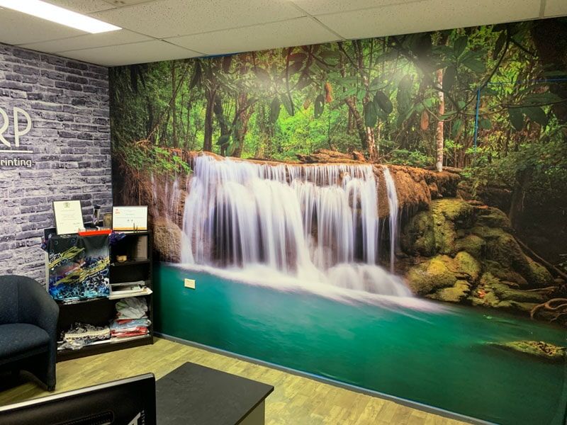 A Room With A Picture Of A Waterfall On The Wall — Cairns Signcorp In Portsmith, QLD