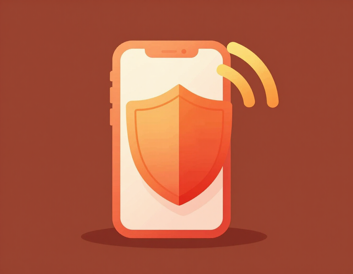 Illustration of a smartphone with a protective shield