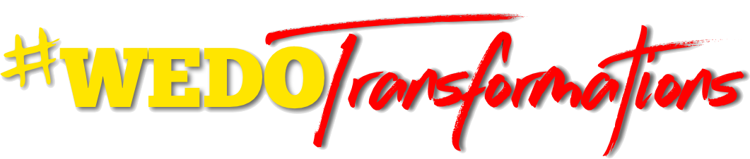 The word wedo is written in yellow and red on a white background.