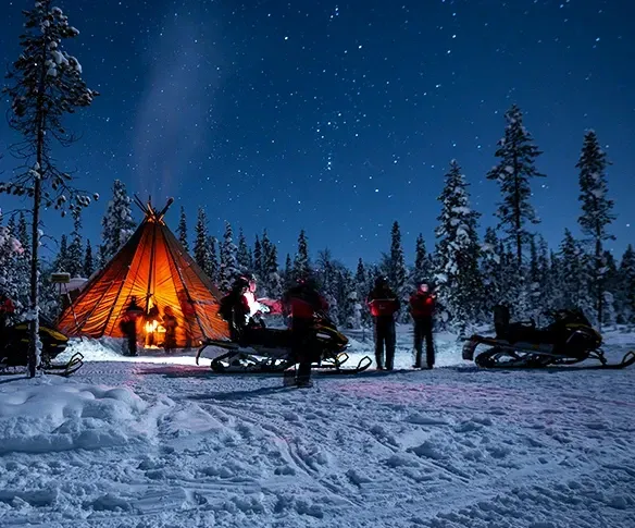 Kota stop on snowmobiles