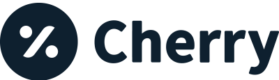Cherry logo with dark blue circle icon and white percent symbol, followed by the word “Cherry”
