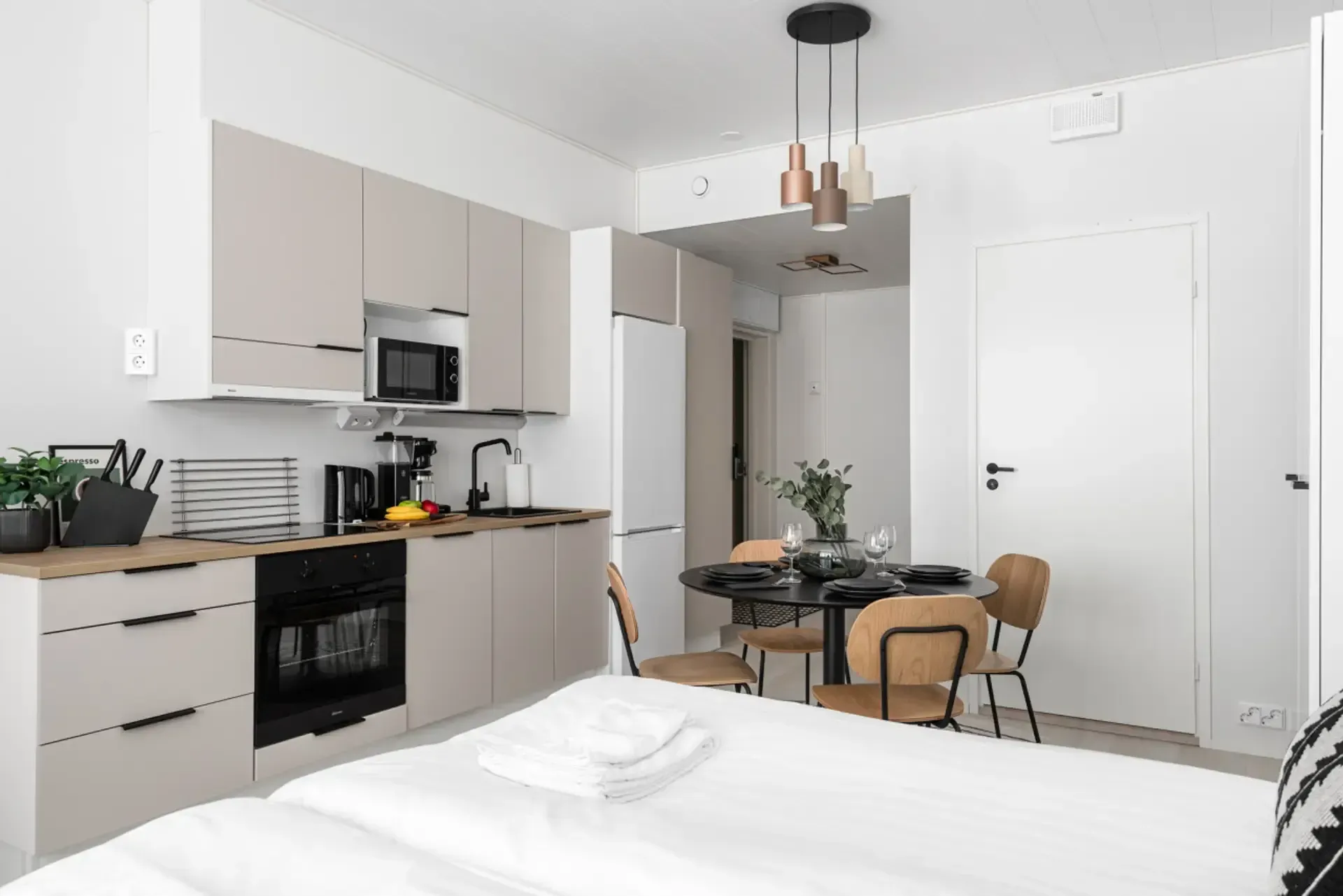 Furnished Borg studio with private kitchen