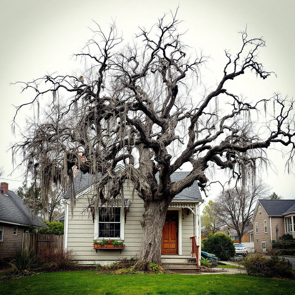 Dead Tree In The Front Of A Home