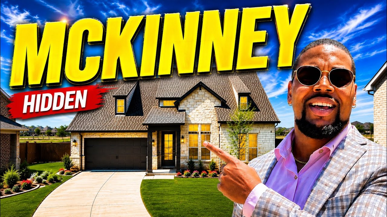 McKinney home thumbnail with “HIDDEN” text and a man pointing at the house