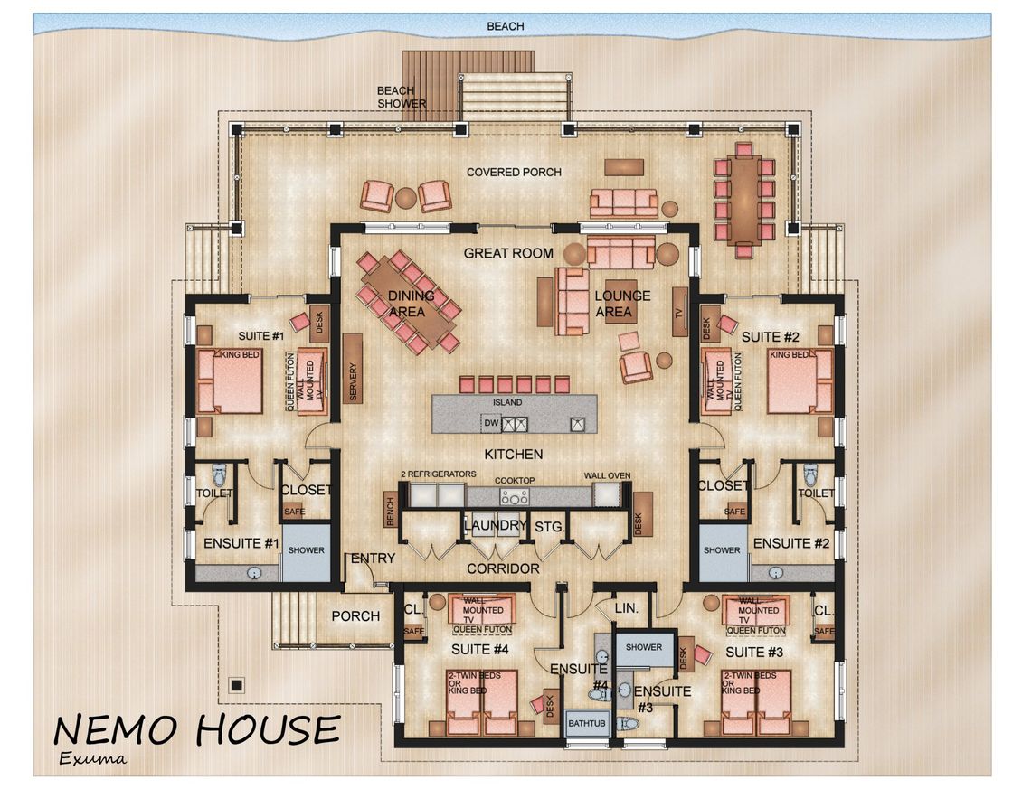 Beachfront House Rental - Nemo House