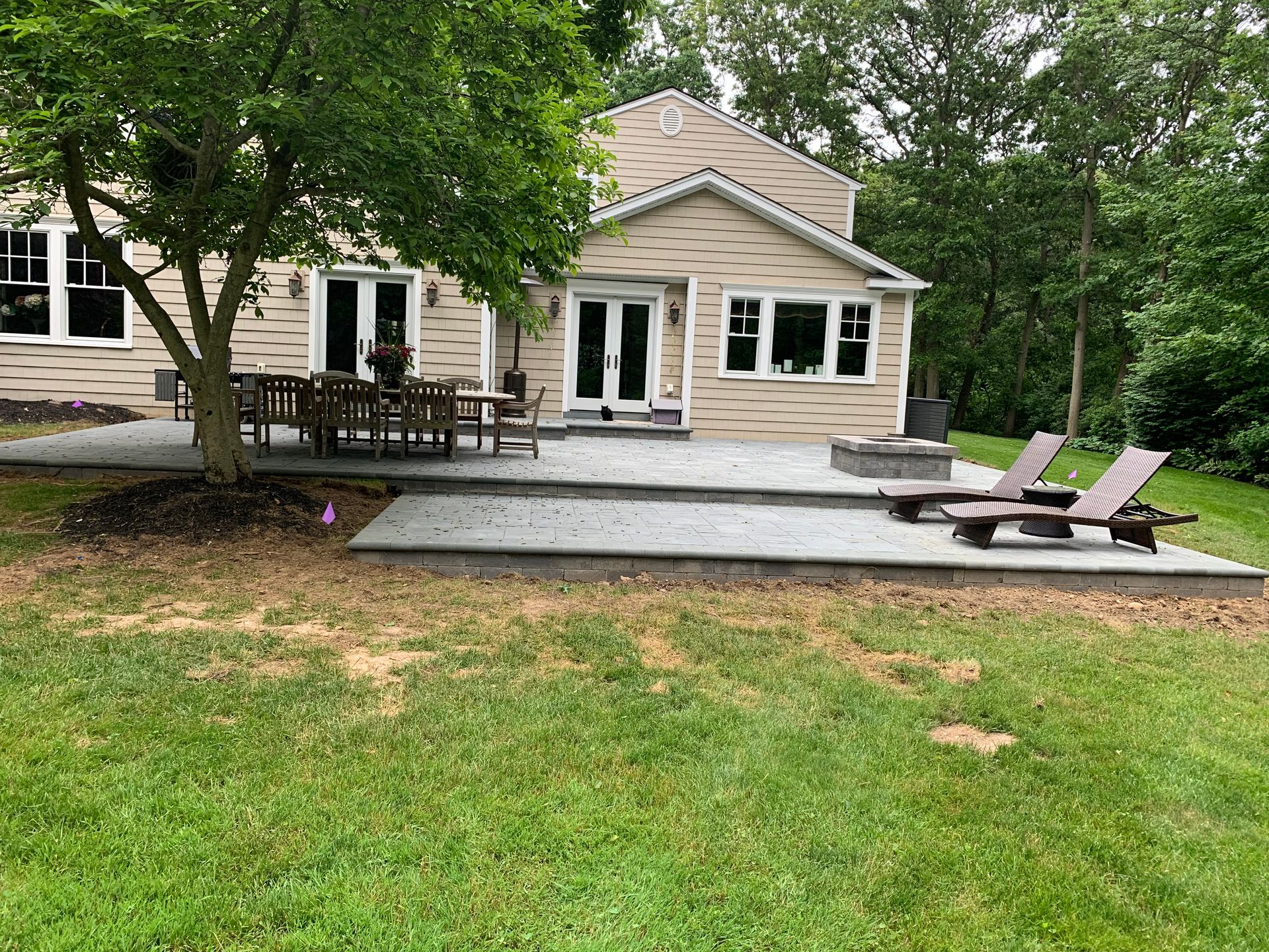 Brick Patio with Chairs — Westbury, NY — A&M D’Alessandro Contractors Inc.
