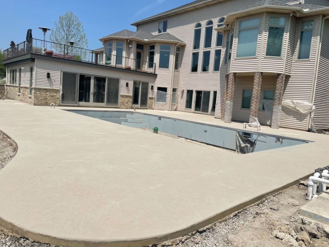 Newly constructed pool deck