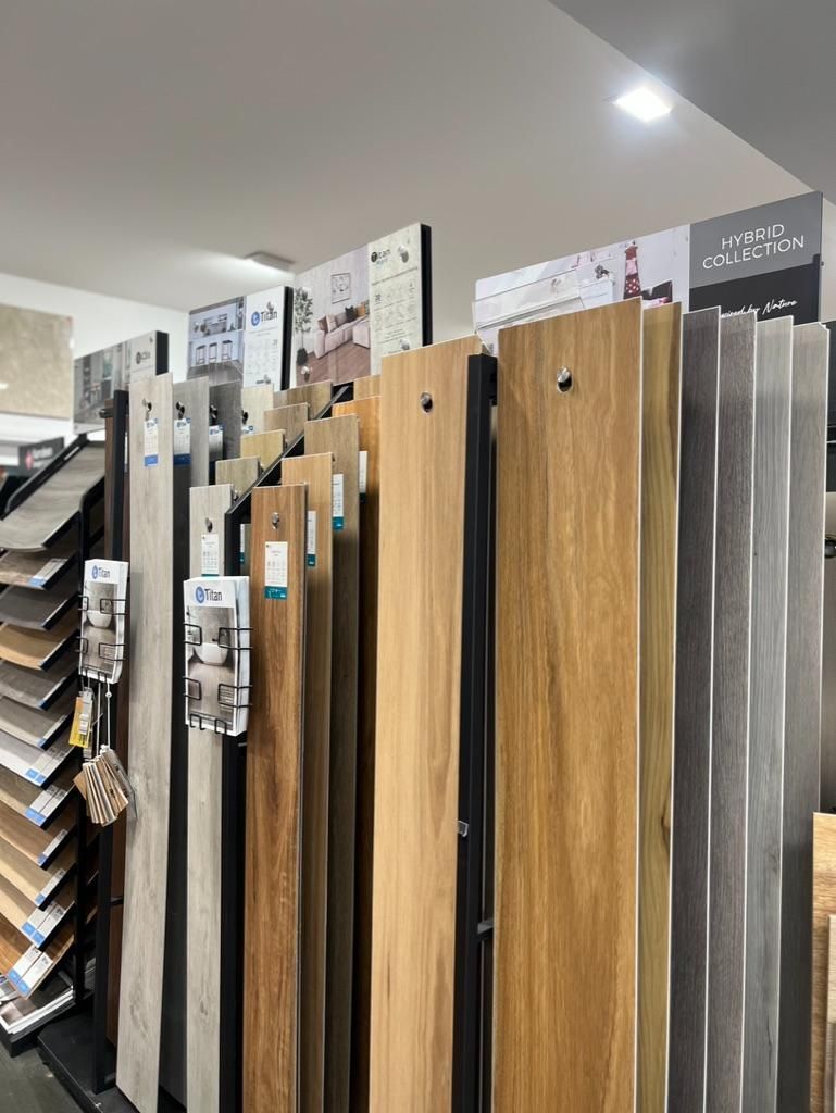 A Display of Wooden Flooring in a Store — Traditional Tiles & Flooring In Woree, QLD