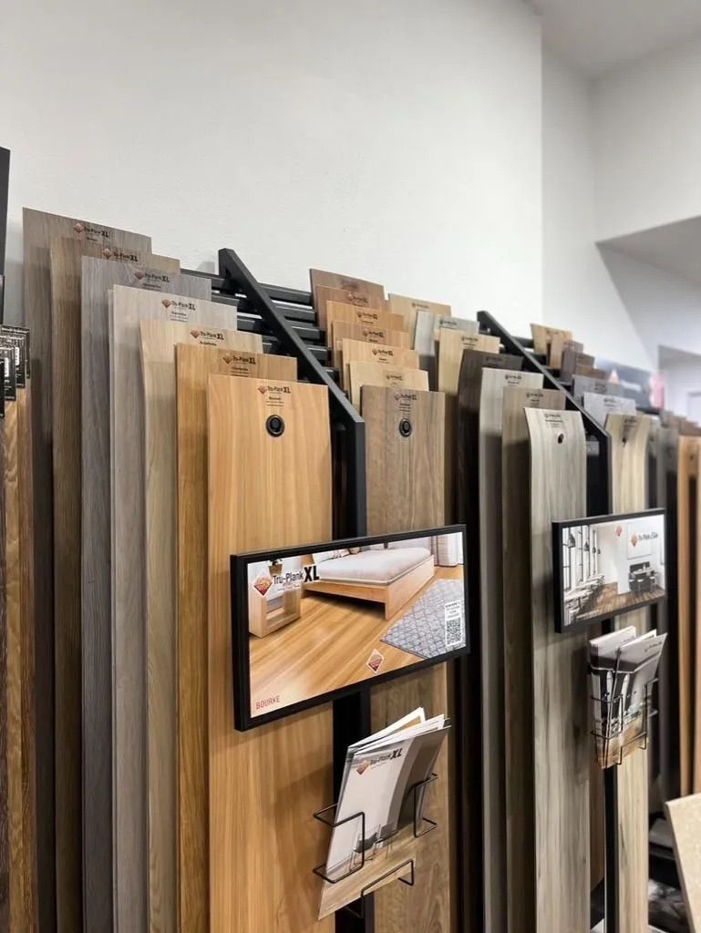 A Display of Wooden Flooring Samples in a Store — Traditional Tiles & Flooring In Woree, QLD