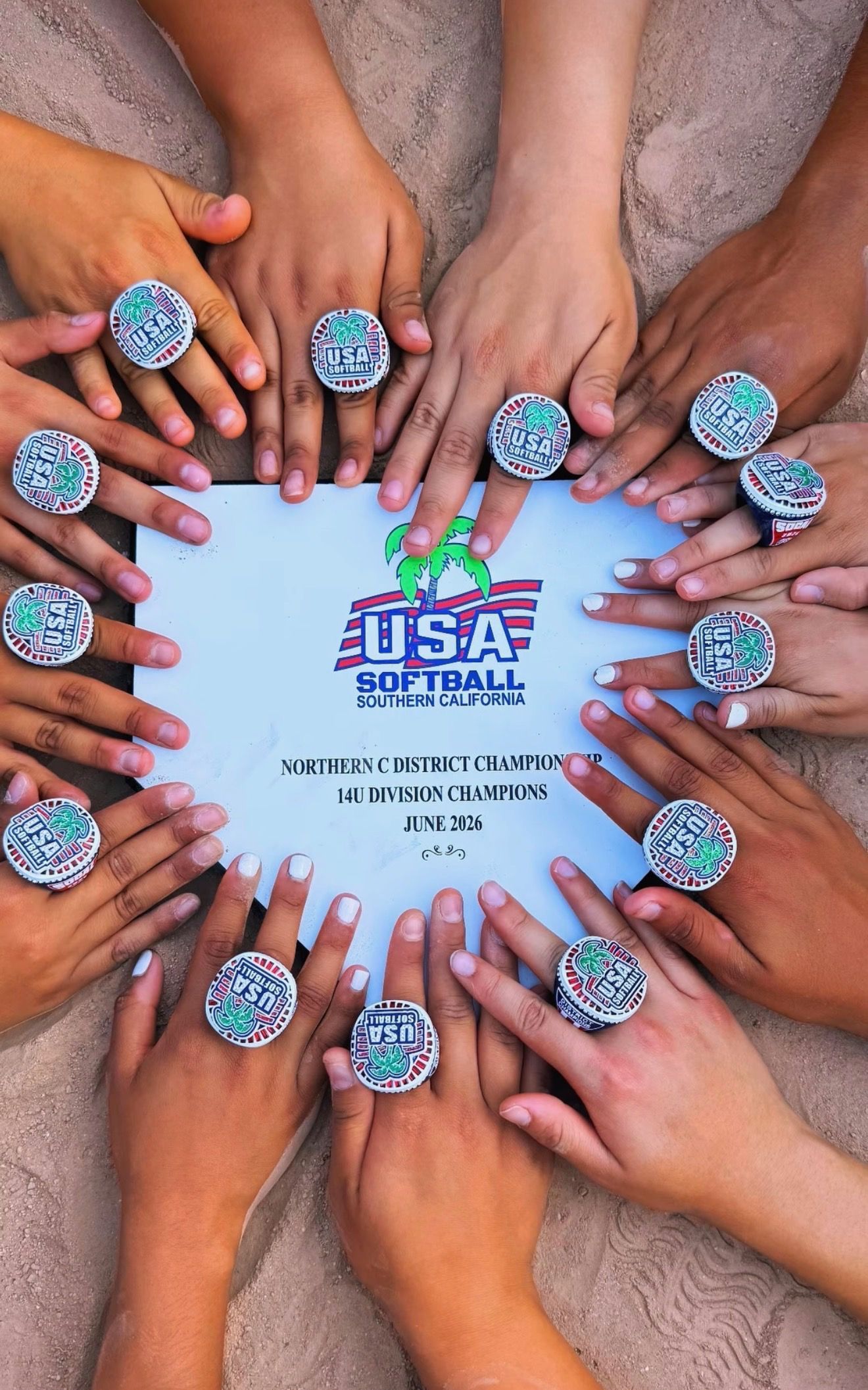 MPSC Club 14U Team One celebrating the 2026 District Championship