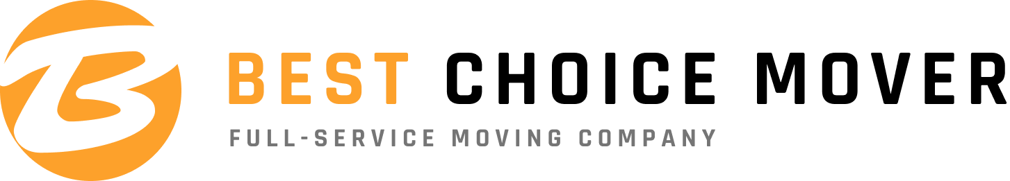 Logo of Best Choice Mover, an orange circle with a stylized