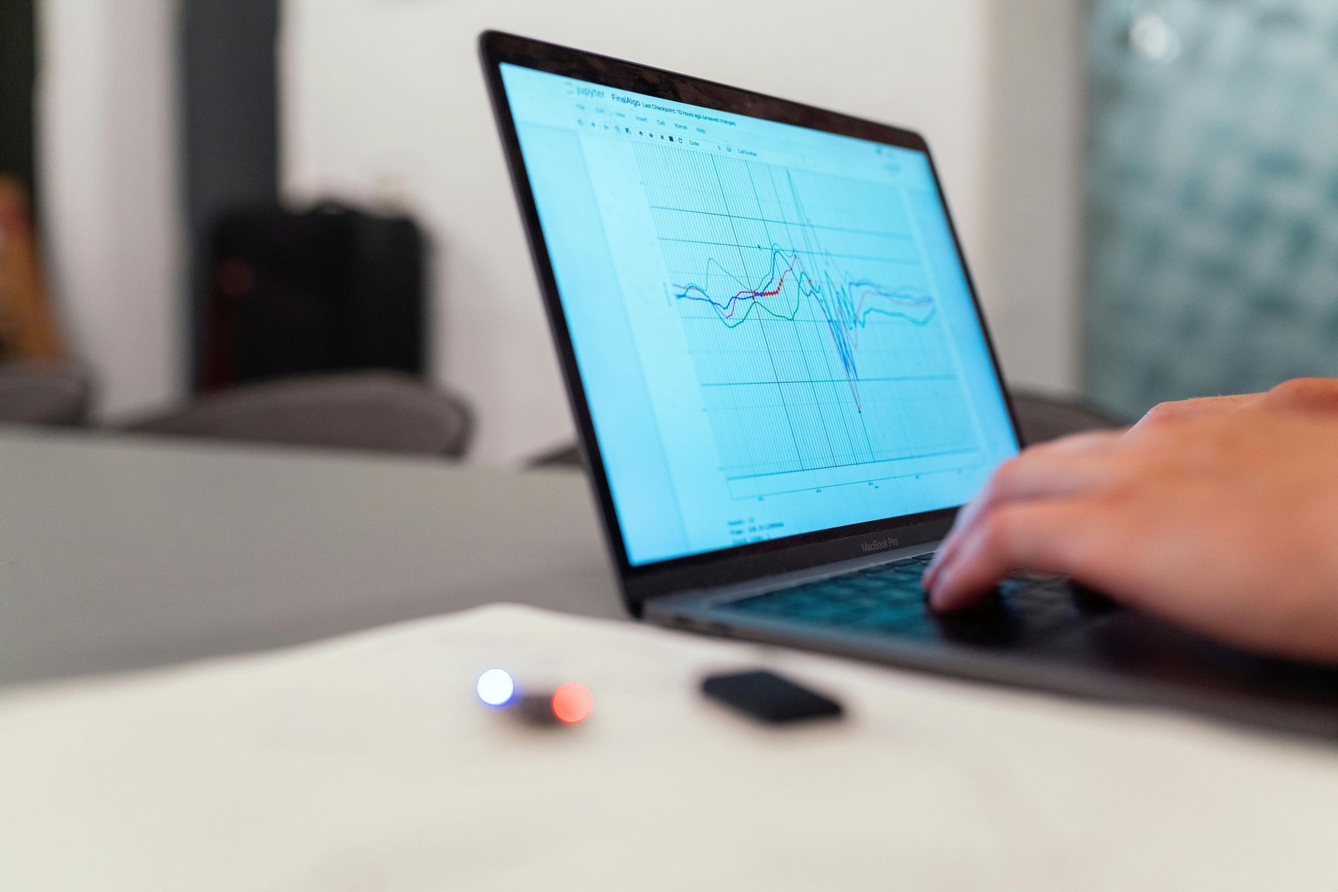 statistics on a laptop